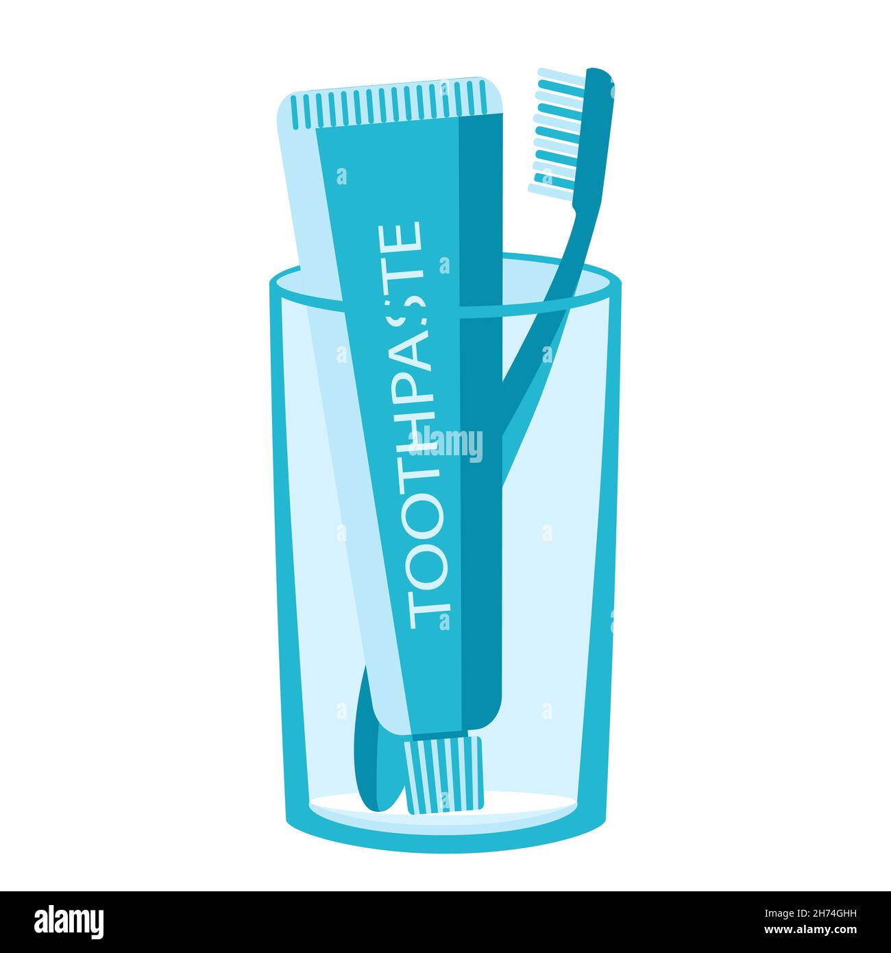 empty glass toothpaste and toothbrush Stock Vector Image & Art - Alamy
