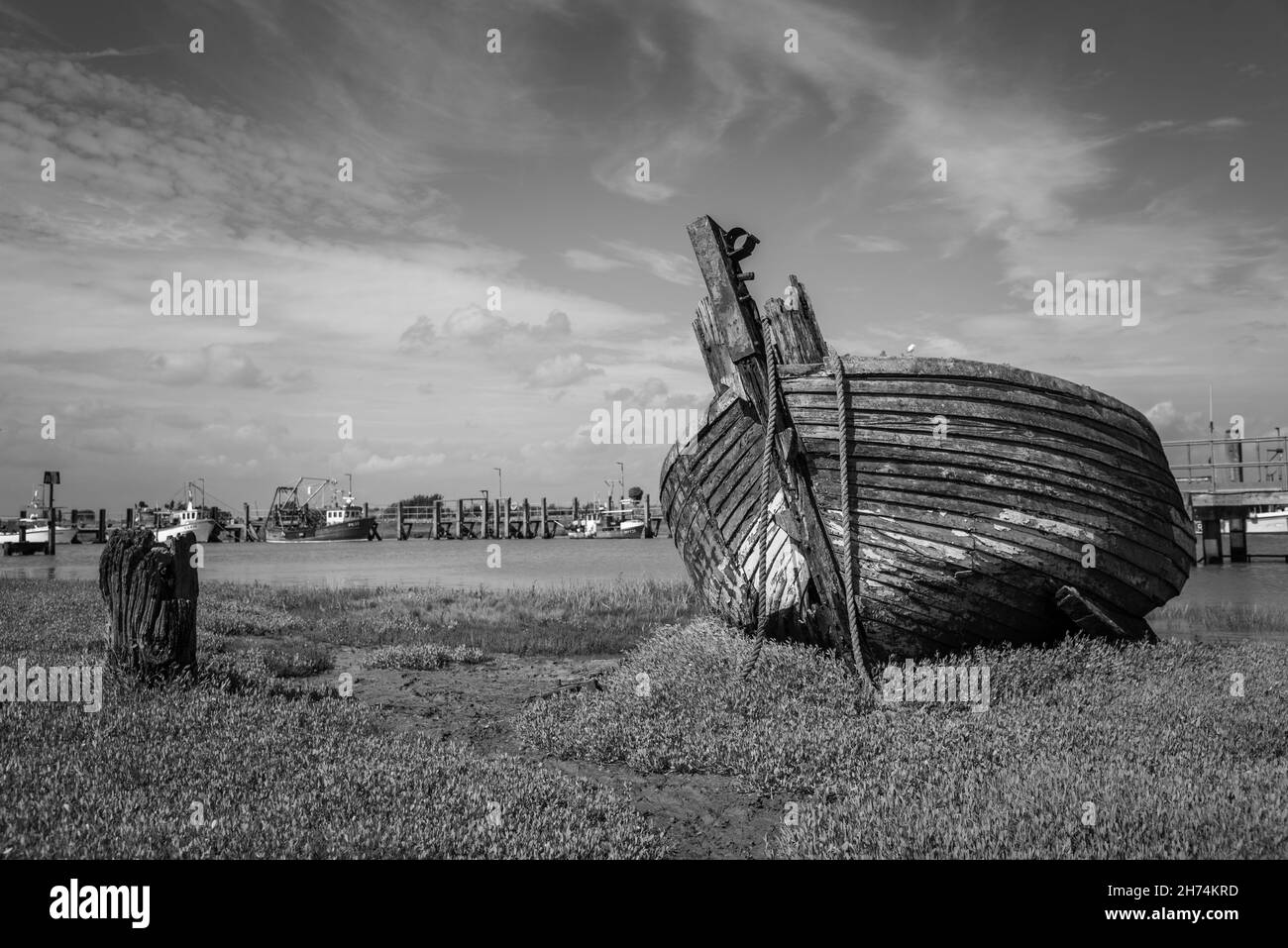 an old abandoned boat Stock Photo