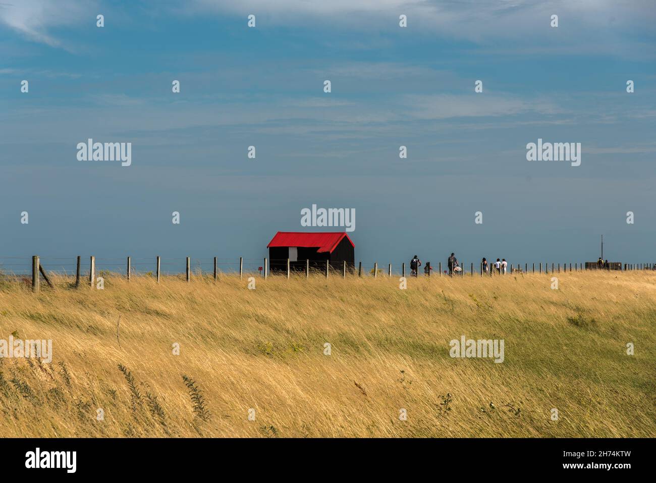 Building Rye Coast an odd red roffed corrugated building near Rye coast Stock Photo - Alamy