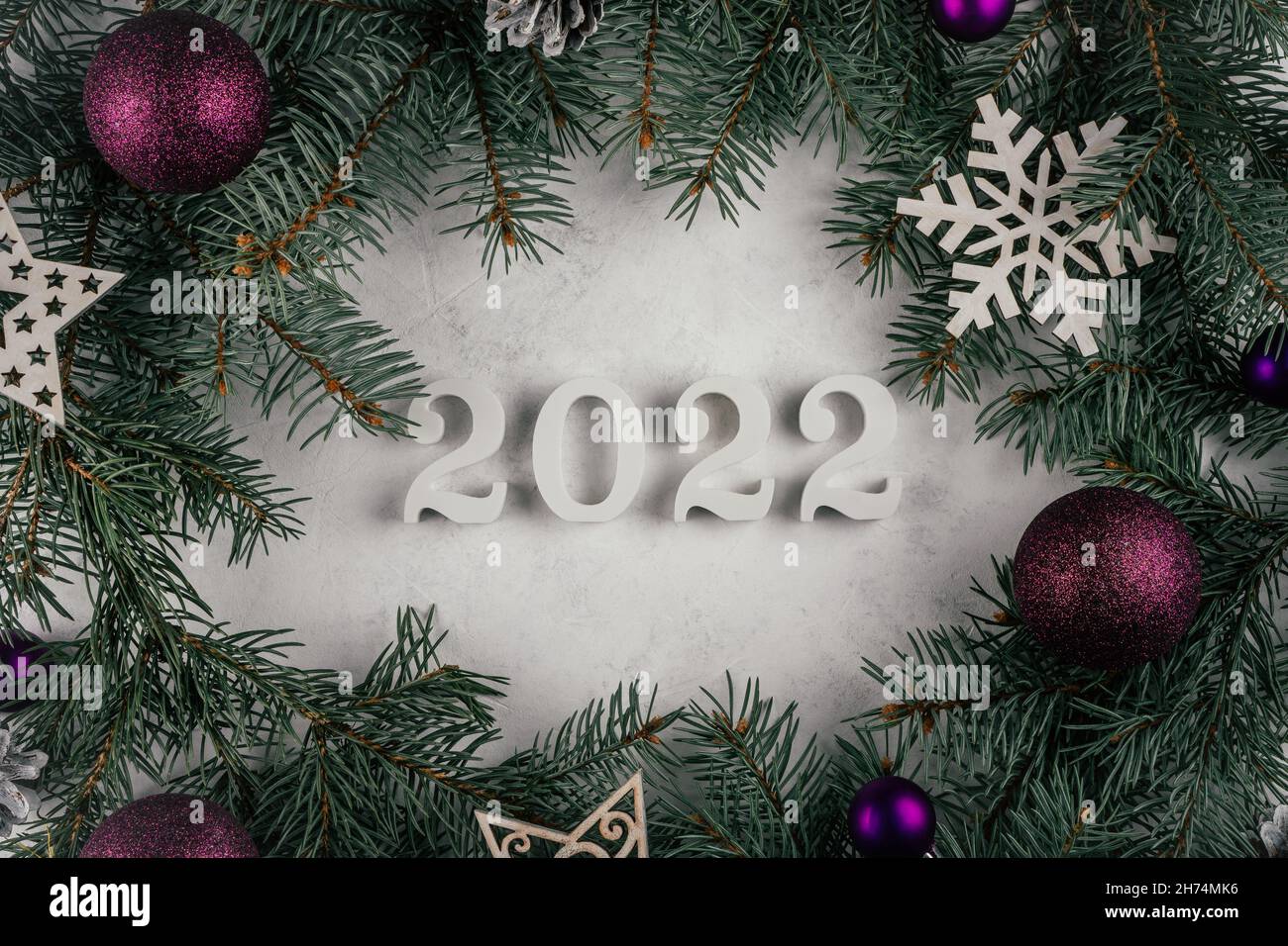 Boy Scout Christmas Trees Cashmere 2022 White Wooden Numbers 2022 Lying On White Concrete Surface With Branches Of Christmas  Tree, Christmas Tree Decorations And Purple Balls. Merry Christma Stock  Photo - Alamy