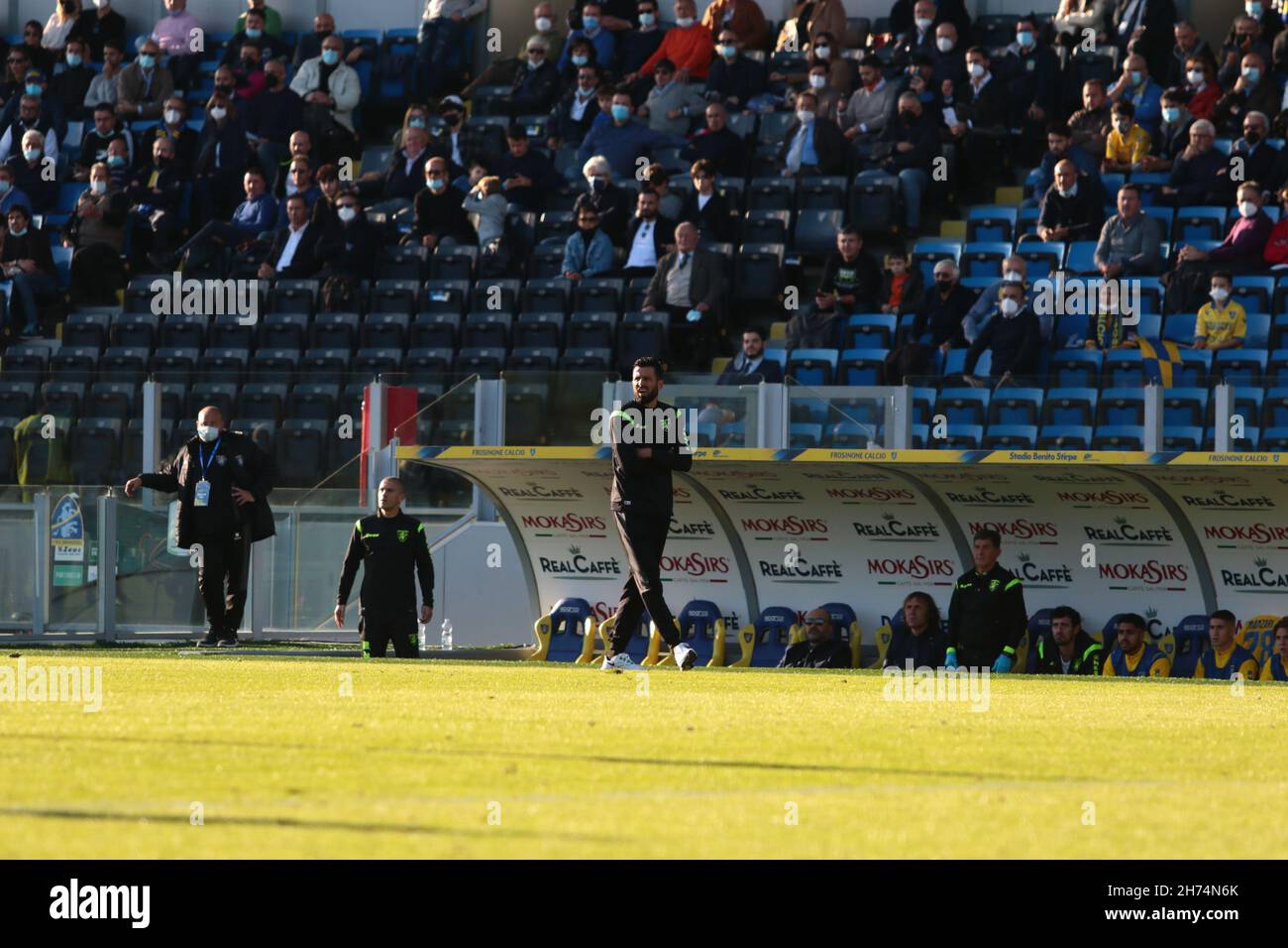 Fabio Grosso coach of Frosinone, during the match of the Italian Serie B  championship between Frosinone vs Pisa, final result 3-1, match played at  the Stock Photo - Alamy