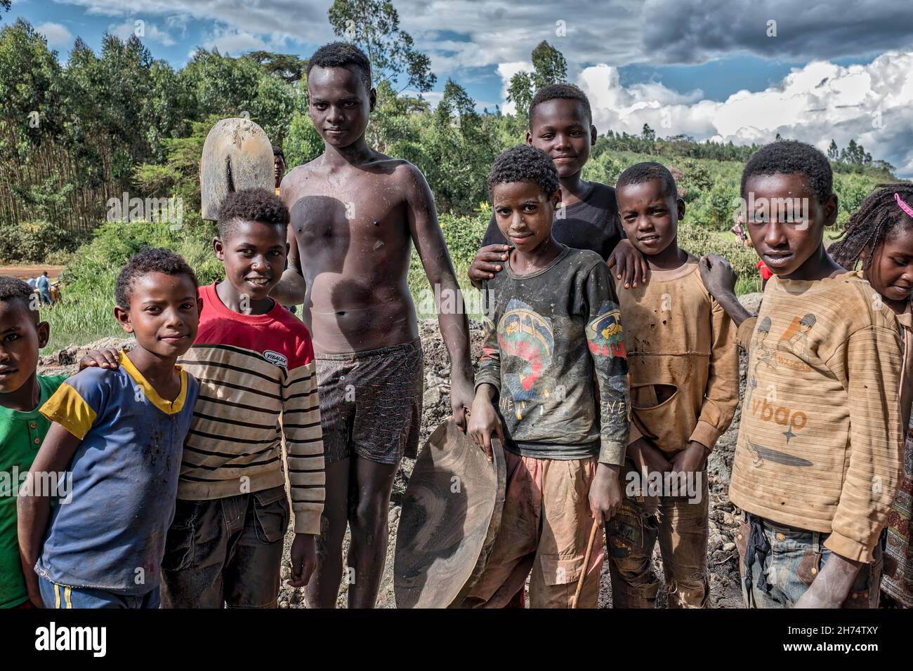 Illegal artisanal gold mining in Ethiopia, Africa Stock Photo Alamy