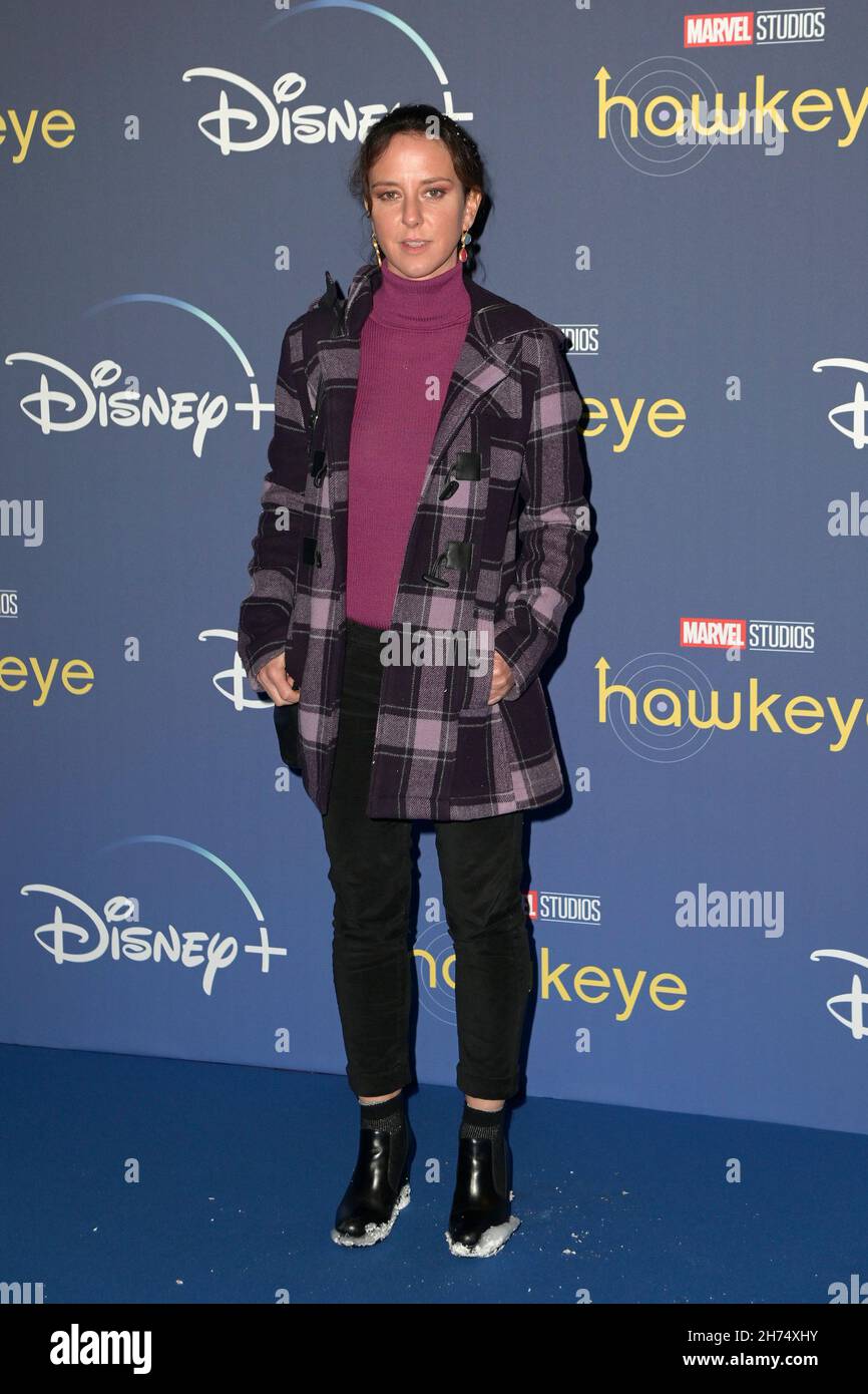 Caterina Guzzanti attends the blue carpet of the Italian premiere of first two episodes of the Marvel series Hawkeye at The cinema Moderno. (Photo by Mario Cartelli / SOPA Images/Sipa USA) Stock Photo