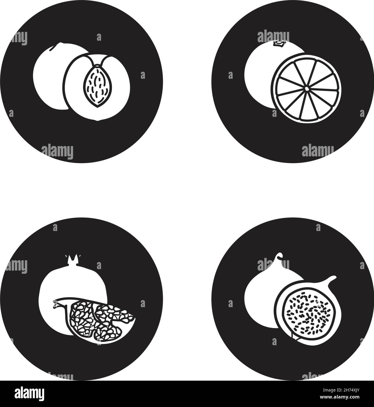 Fruits black icons set Stock Vector Image & Art - Alamy