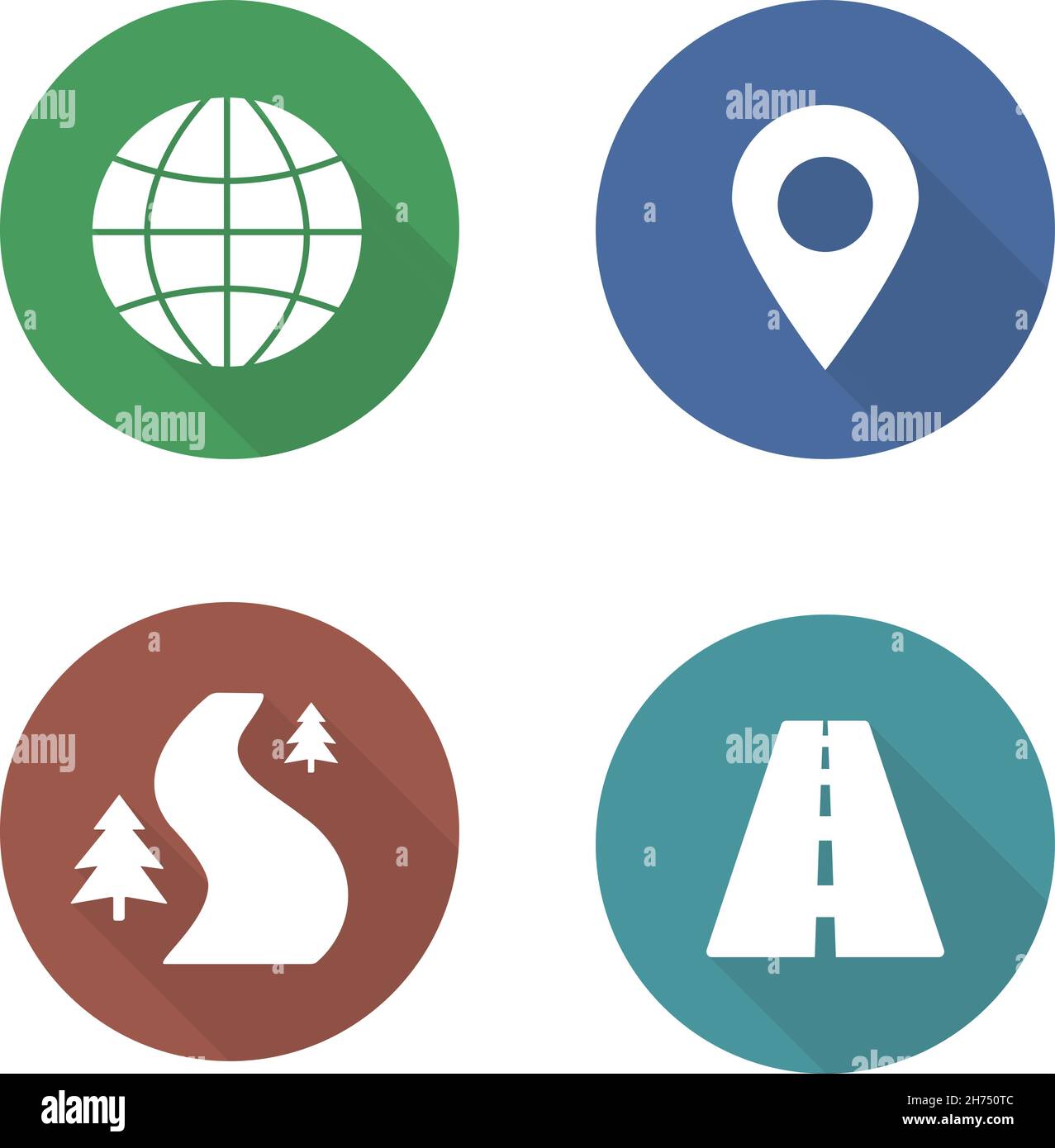 Map navigation flat design icons set Stock Vector Image & Art - Alamy