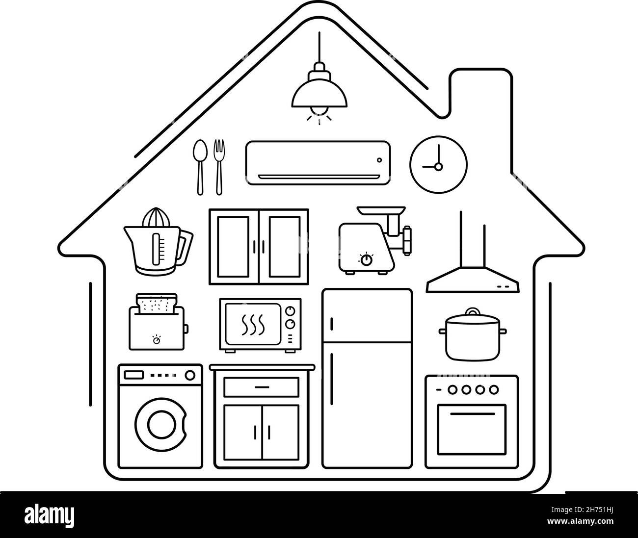 Modern kitchenware thin line icons Stock Vector Image & Art - Alamy
