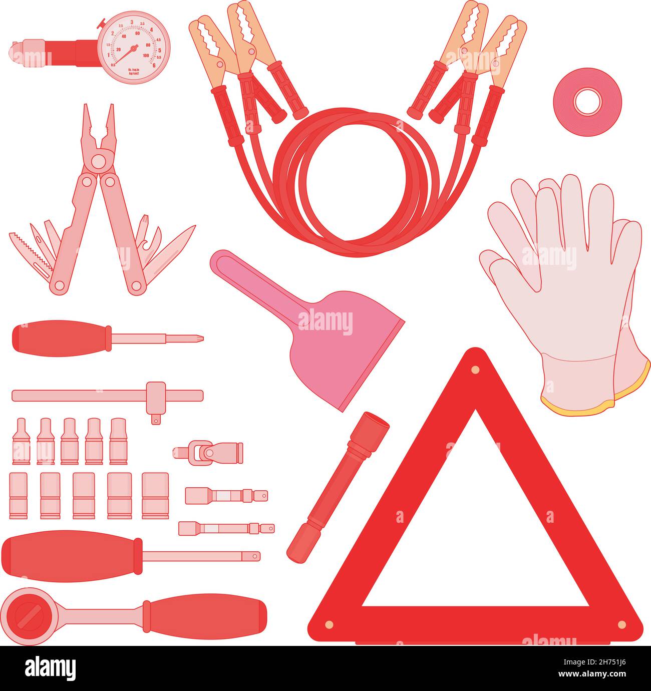 Emergency car kit. Color Stock Vector Image & Art Alamy