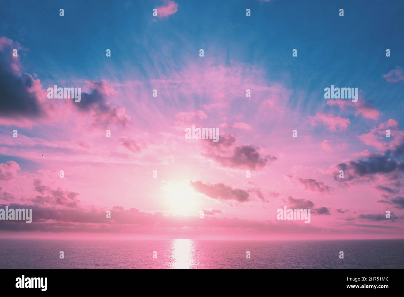 Seascape in the evening. Sunset over the sea with beautiful sky Stock ...