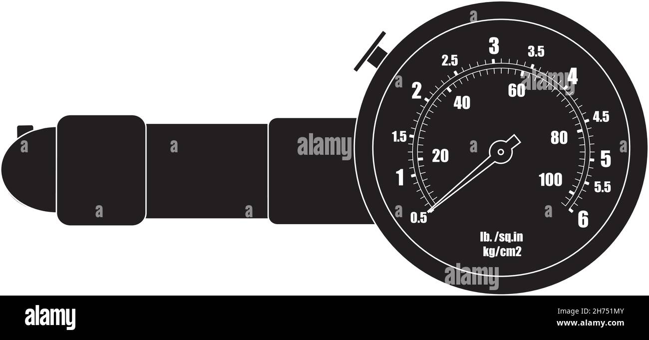 Tire pressure gauge. Black Stock Vector Image & Art Alamy