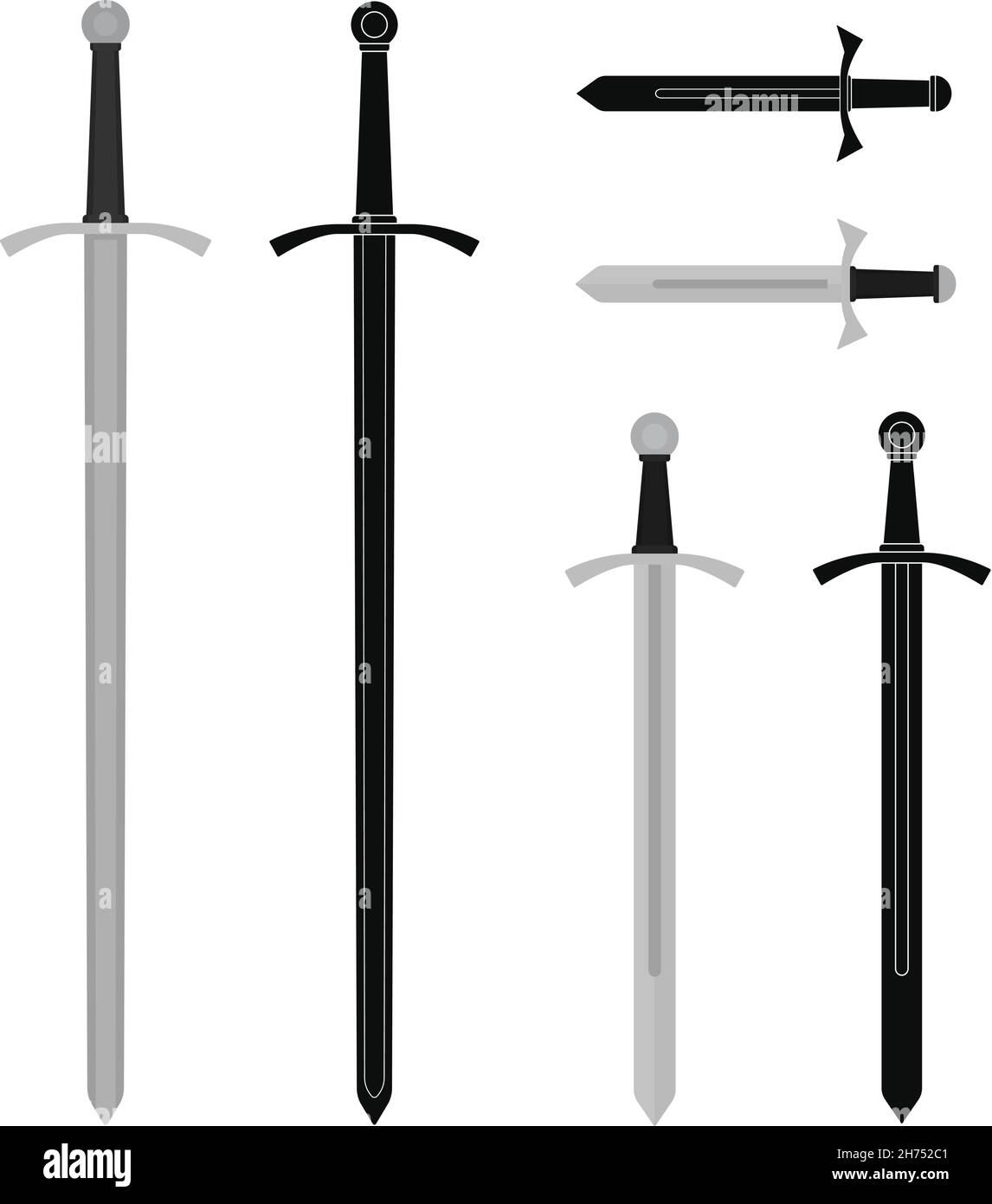 Medieval sword set Stock Vector
