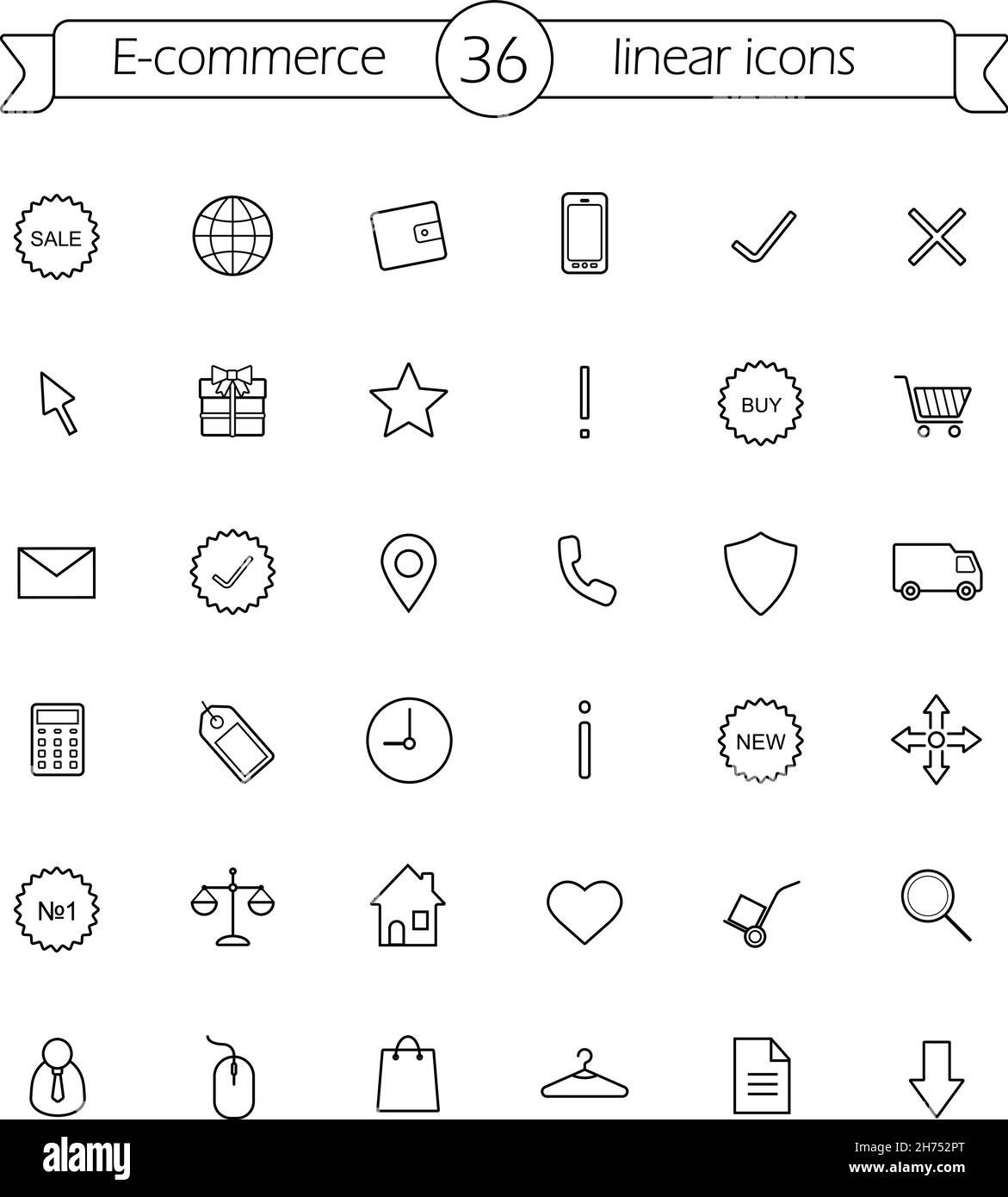 E-commerce. Shop linear icons set Stock Vector Image & Art - Alamy