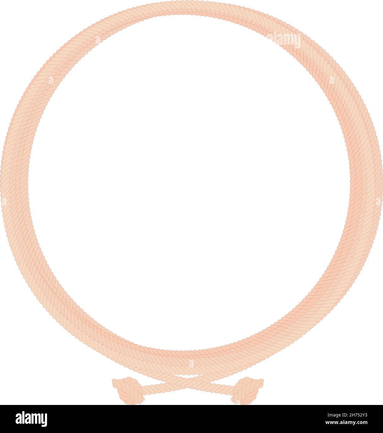 Round rope node frame. Color Stock Vector