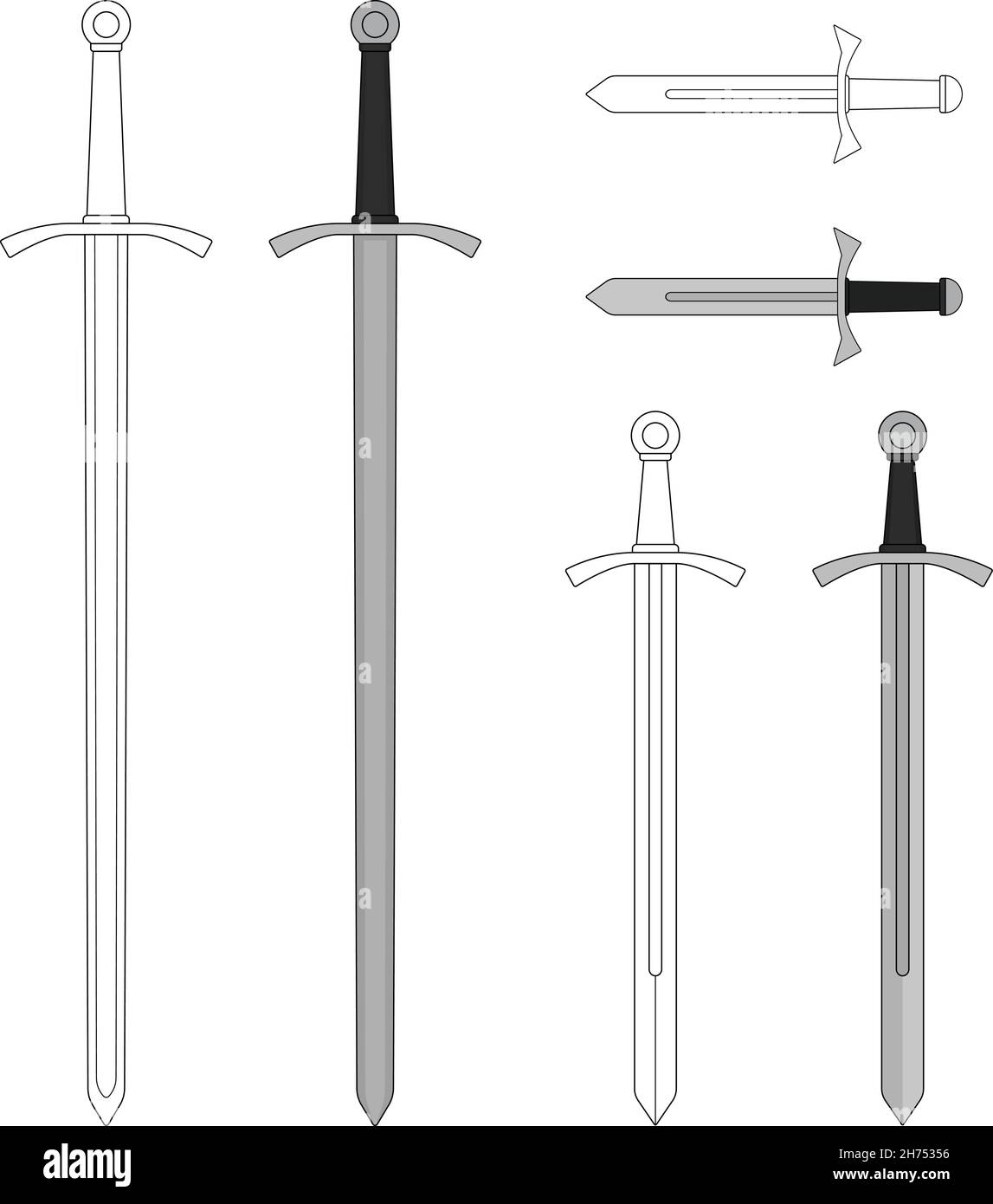 Medieval sword set Stock Vector Image & Art - Alamy