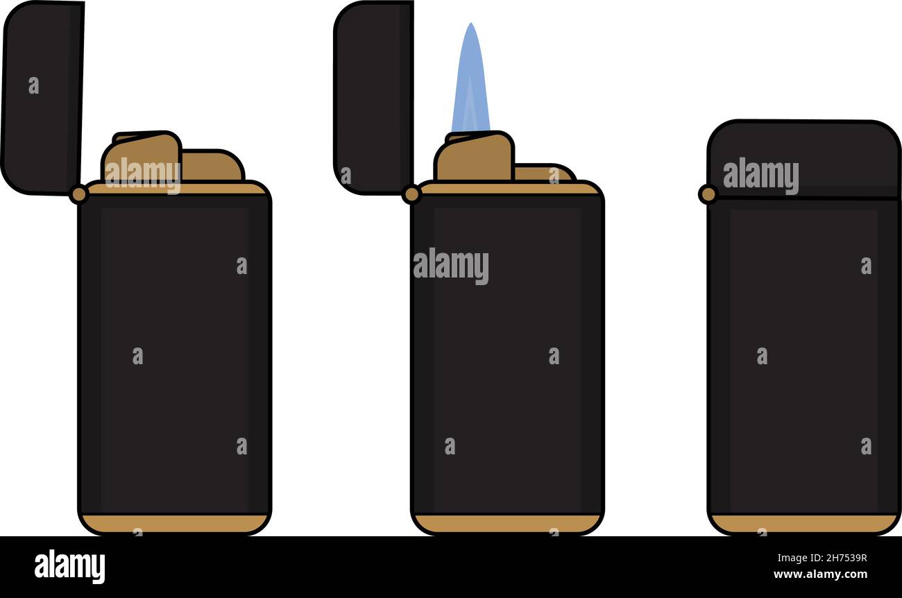 Cigar lighter. In different states Stock Vector