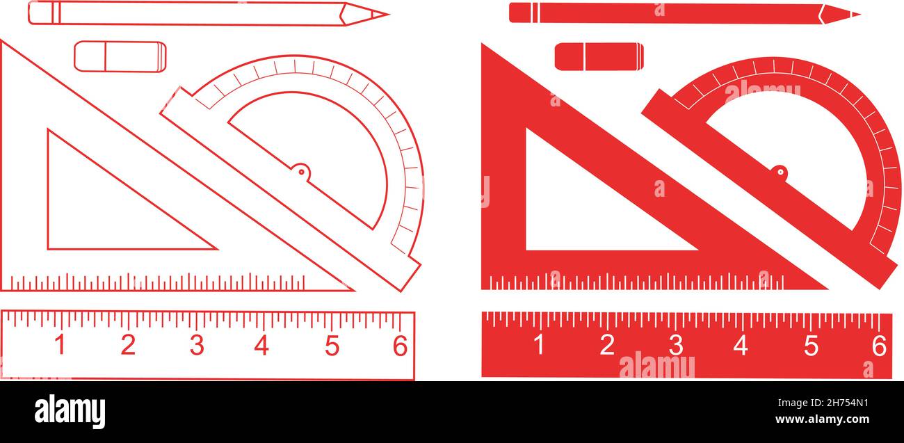 Education set. Contour, silhouette Stock Vector