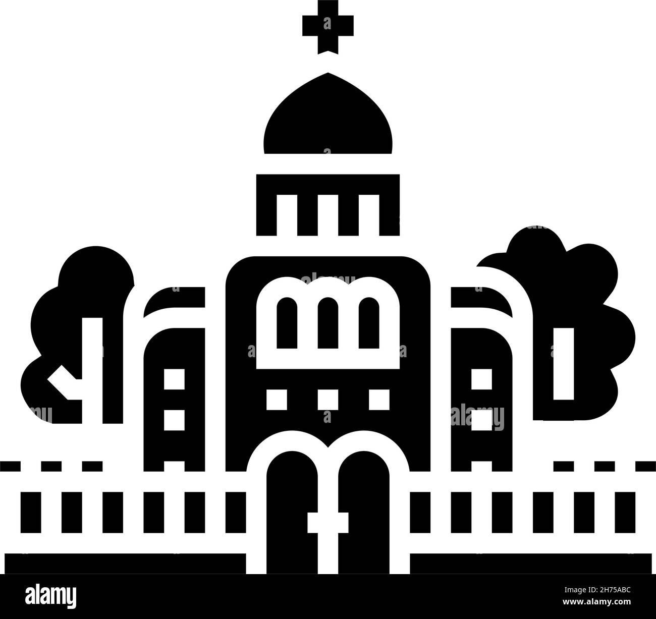 temple cathedral praying building glyph icon vector illustration Stock ...