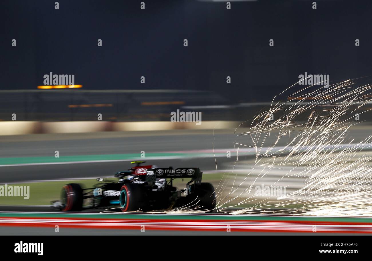 BOTTAS Valtteri (fin), Mercedes AMG F1 GP W12 E Performance, action during the Formula 1 Ooredoo Qatar Grand Prix 2021, 20th round of the 2021 FIA Formula One World Championship from November 19 to 21, 2021 on the Losail International Circuit, in Lusail, Qatar - Photo: Dppi/DPPI/LiveMedia Stock Photo