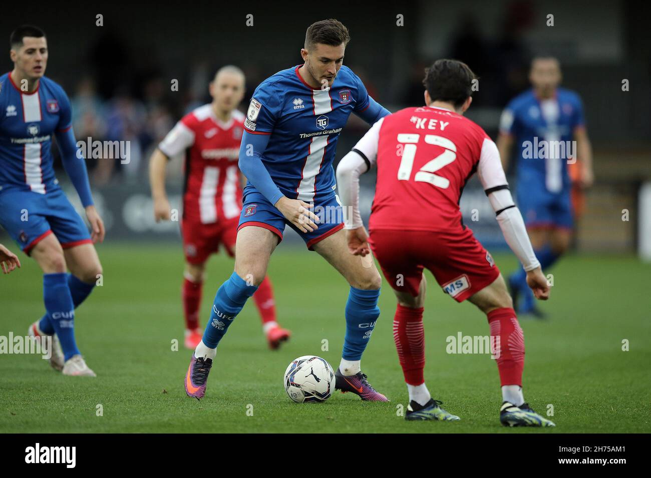 Exeter, UK. 20th Nov, 2021. Brennan Dickenson of Carlisle United during the Sky Bet League 2 match between Exeter City and Carlisle United at St James' Park, Exeter, England on 20 November 2021. Photo by Dave Peters/PRiME Media Images. Credit: PRiME Media Images/Alamy Live News Stock Photo