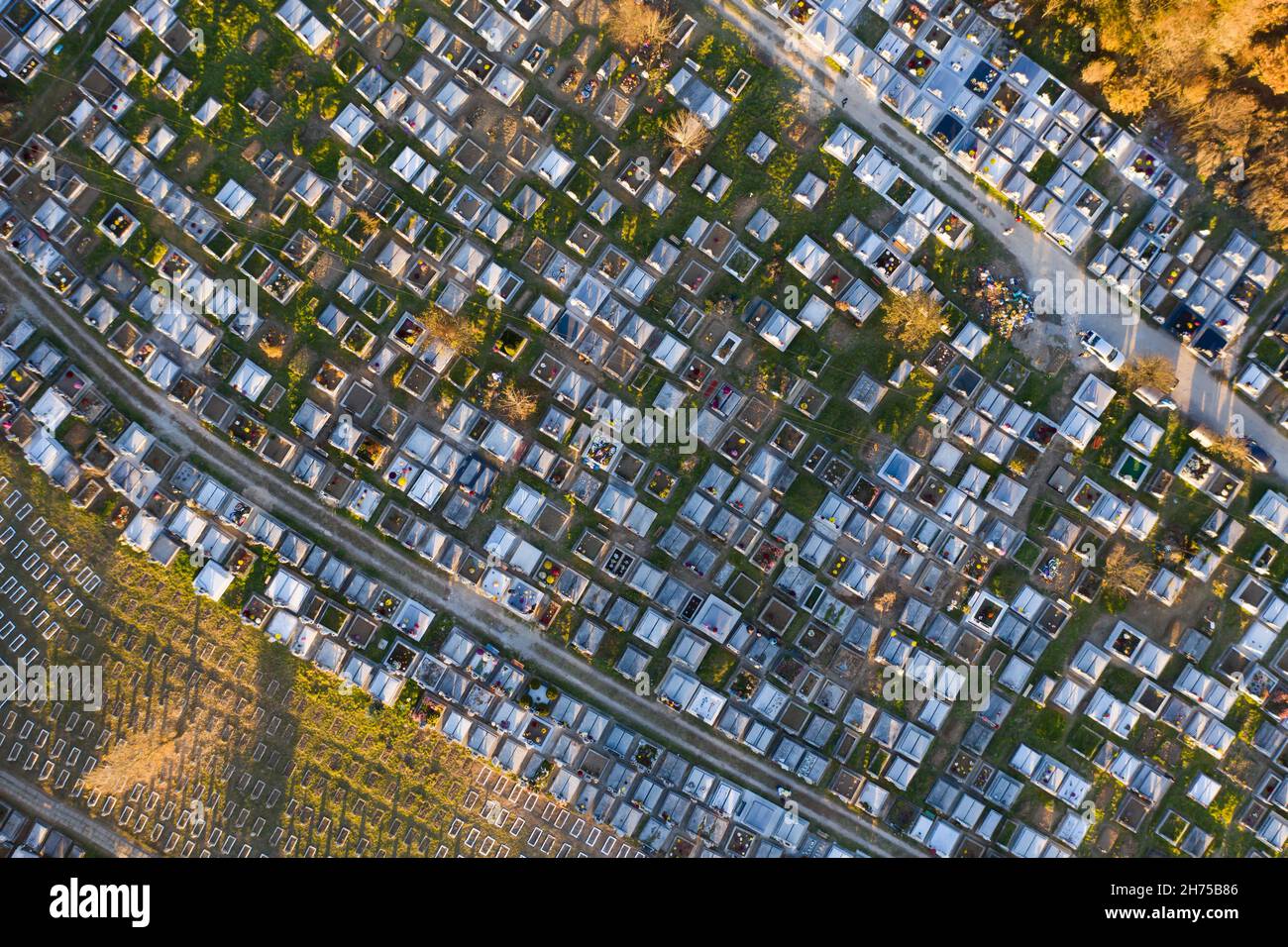 Drone view old christian cemetery hi-res stock photography and images ...