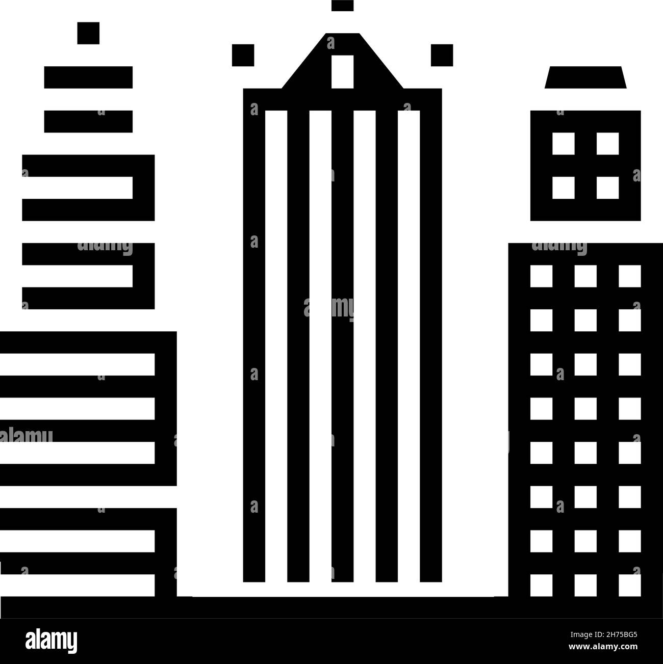 skyscraper business center building glyph icon vector illustration ...