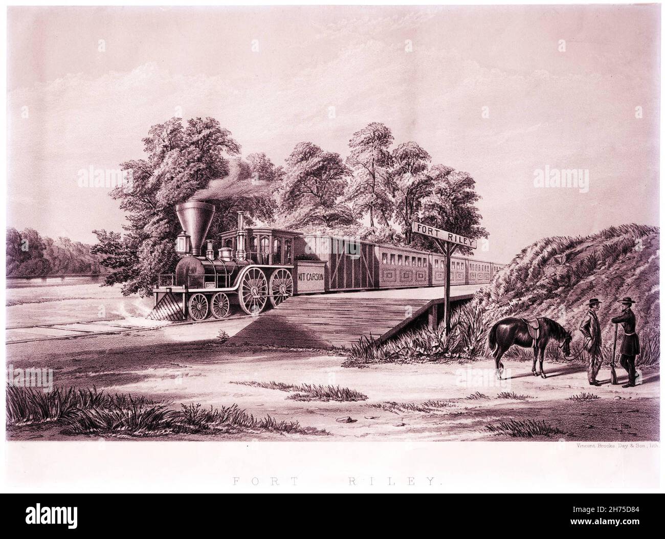 Illustration of the 17th century engraving of a locomotive on the ...