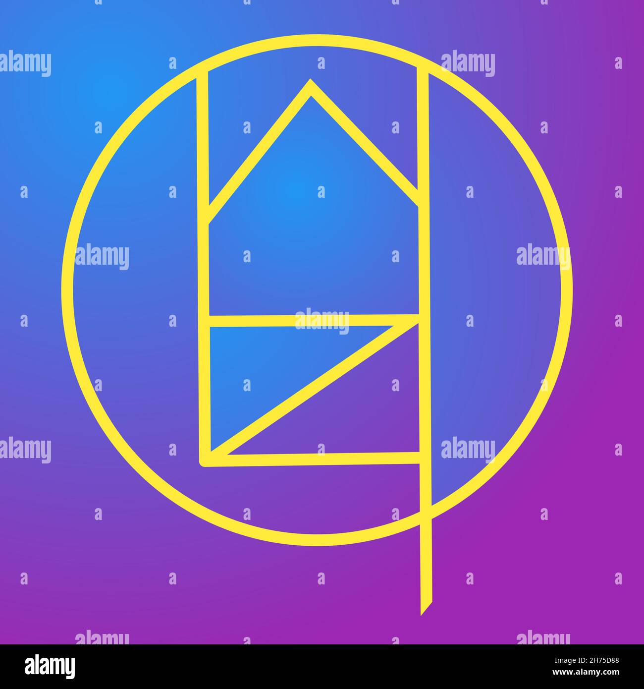 Gradient background color with a designed symbol Stock Photo - Alamy