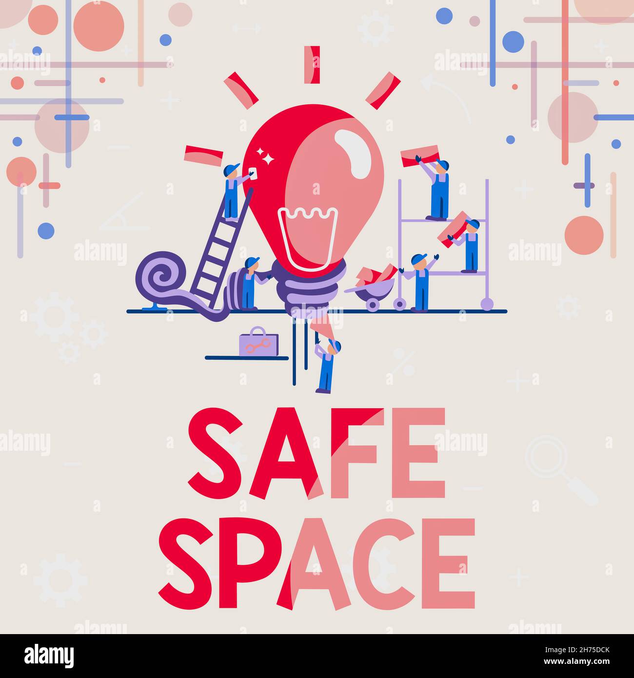 Safe Space Lettering Hand writing sign Safe Space. Concept meaning a place or room in which ...