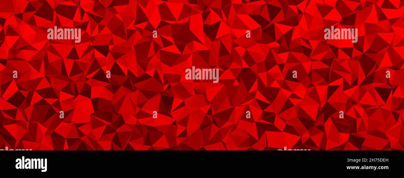 Abstract low poly geometric red colored background. Stock Photo