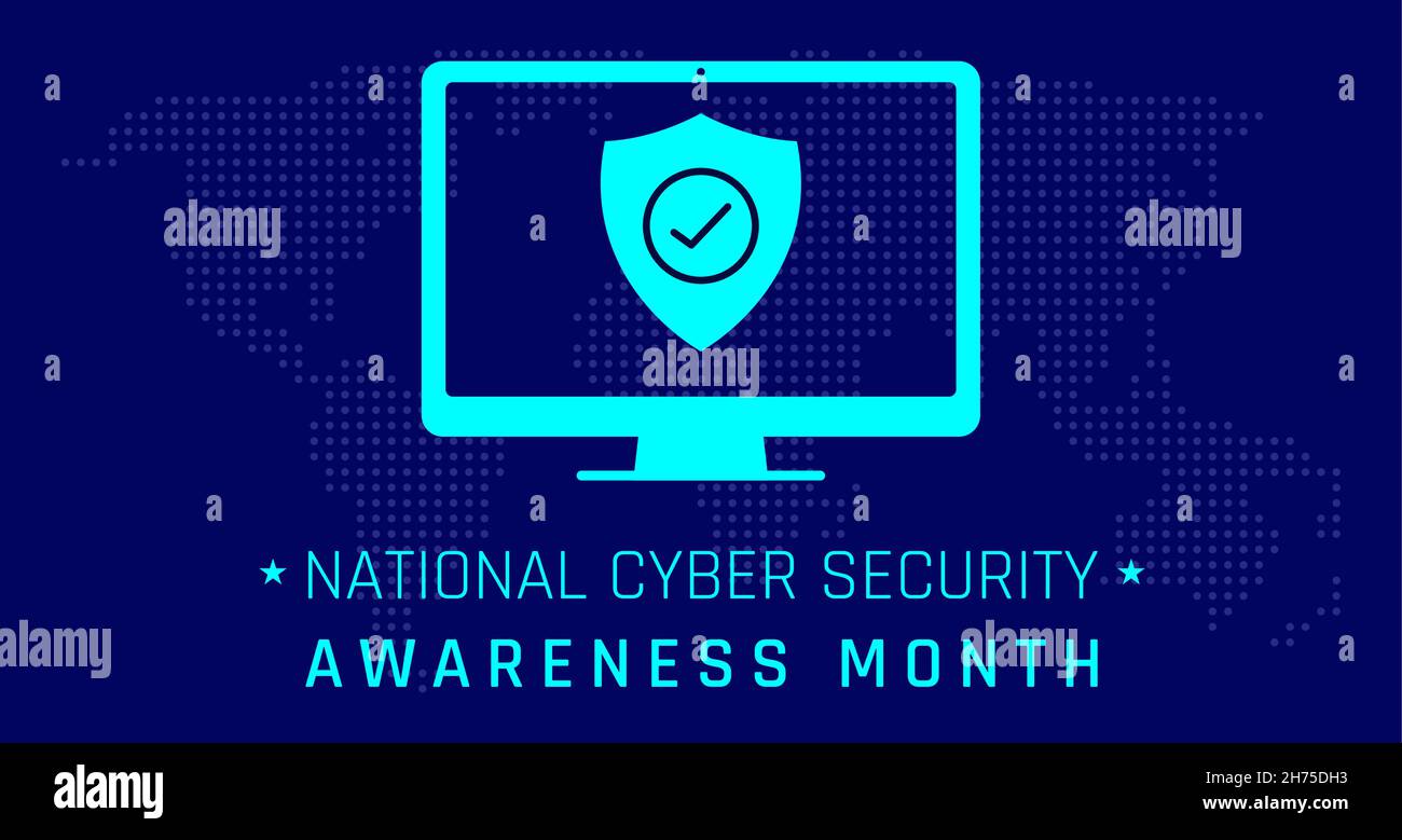 National Cyber Security Awareness Month. Vector stock illustration Stock Vector