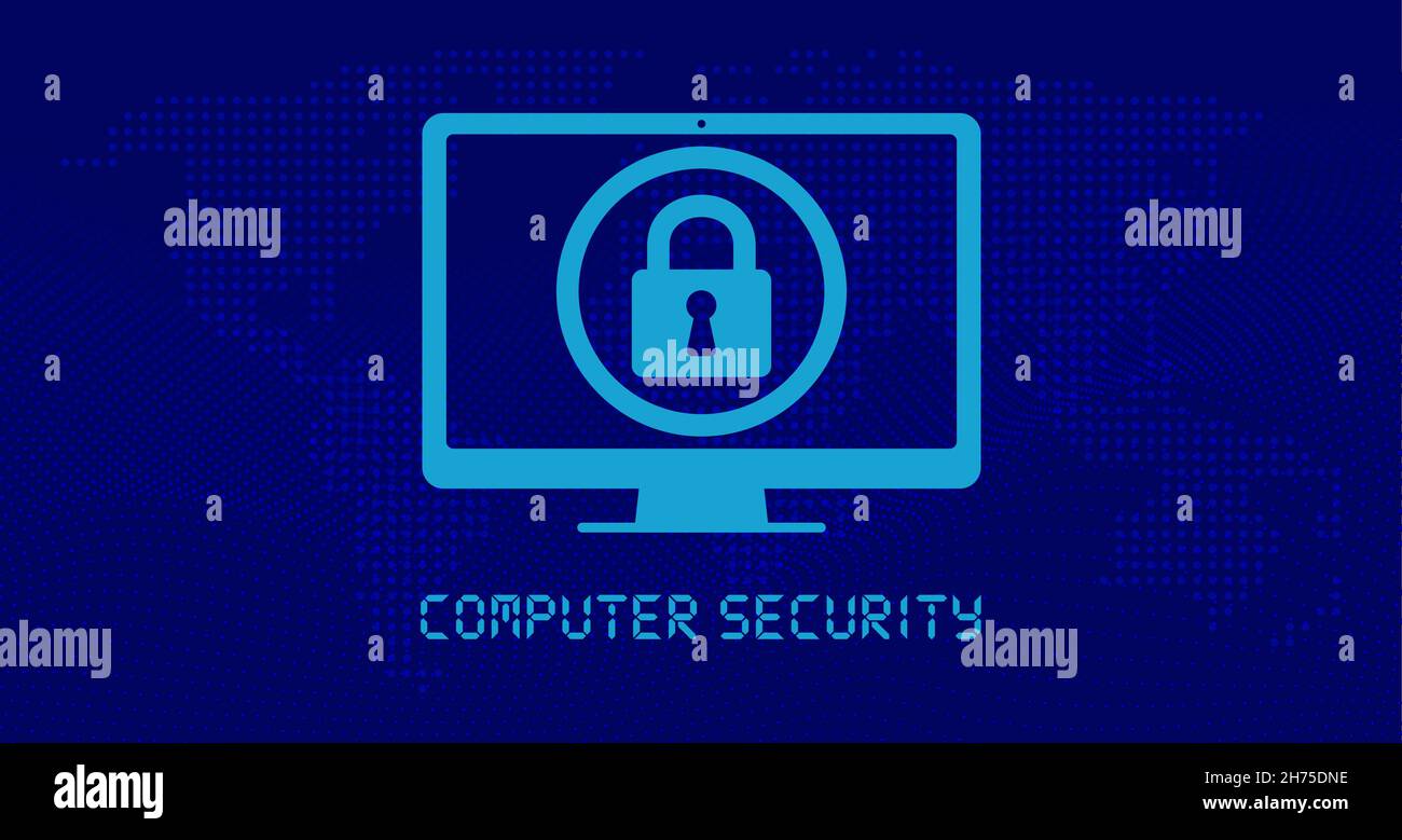 Computer Security. Vector stock illustration. Stock Vector