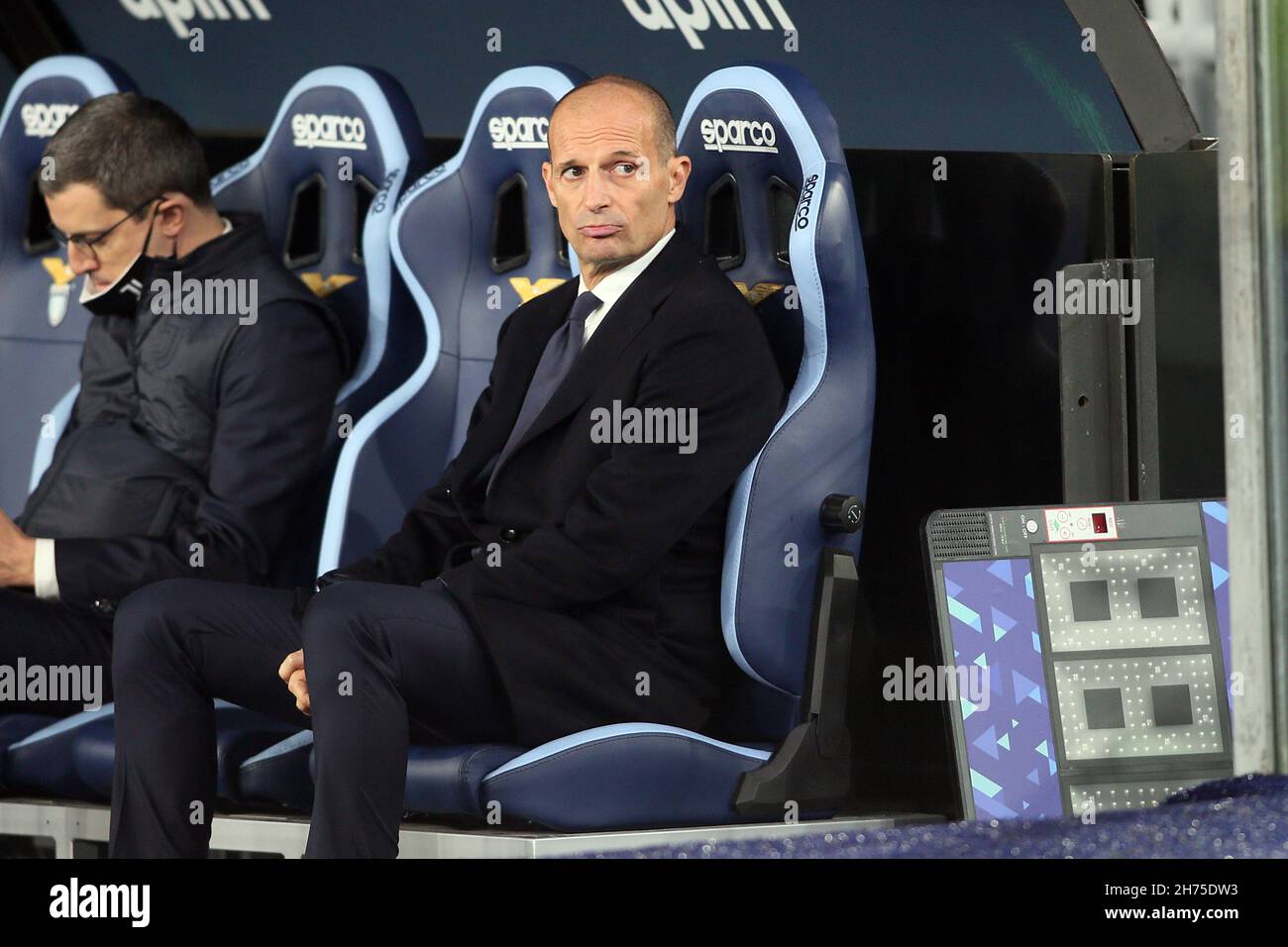 Rome, Italy. 20th Nov, 2021. ROME, Italy - 20.11.2021: MAX ALLEGRI (COACH JUV) in action during the Italian Serie A football match between SS LAZIO VS FC JUVENTUS at Olympic stadium in Rome. Credit: Independent Photo Agency/Alamy Live News Stock Photo