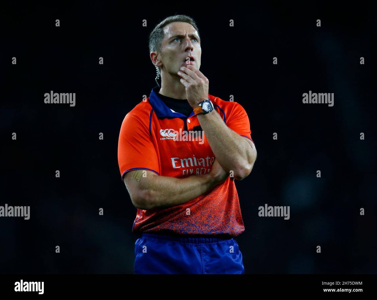 London, UK. 20th Nov, 2021. LONDON, ENGLAND - NOVEMBER 20: Referee Andrew Brace during Autumn International Series match between England and South Africa, at Twickenham Stadium on 20th November, 2021 in London, England Credit: Action Foto Sport/Alamy Live News Stock Photo