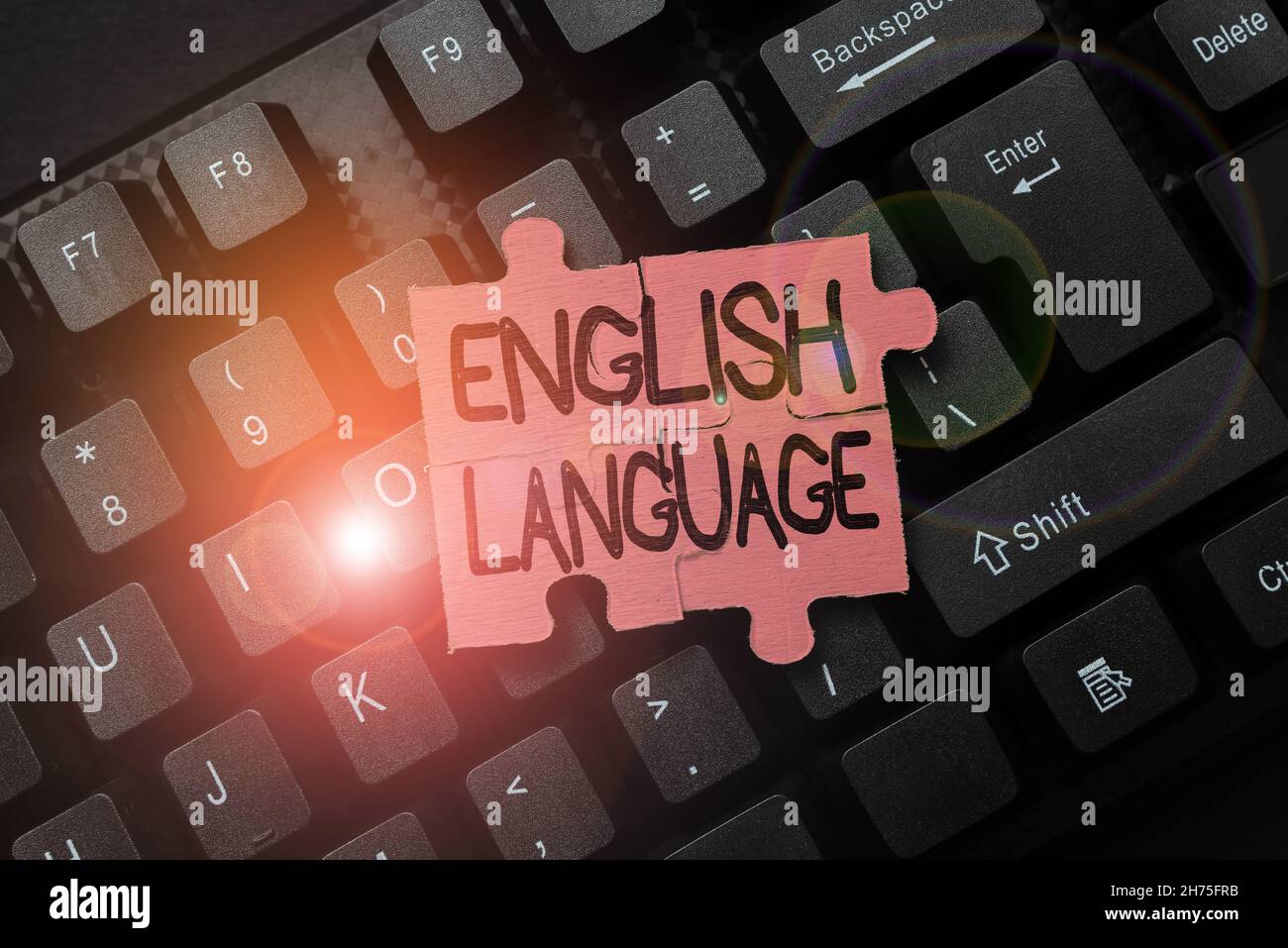 Sign displaying English Language. Business overview third spoken native lang in world after Chinese and Spanish Fixin G Coding String Arrangement Stock Photo