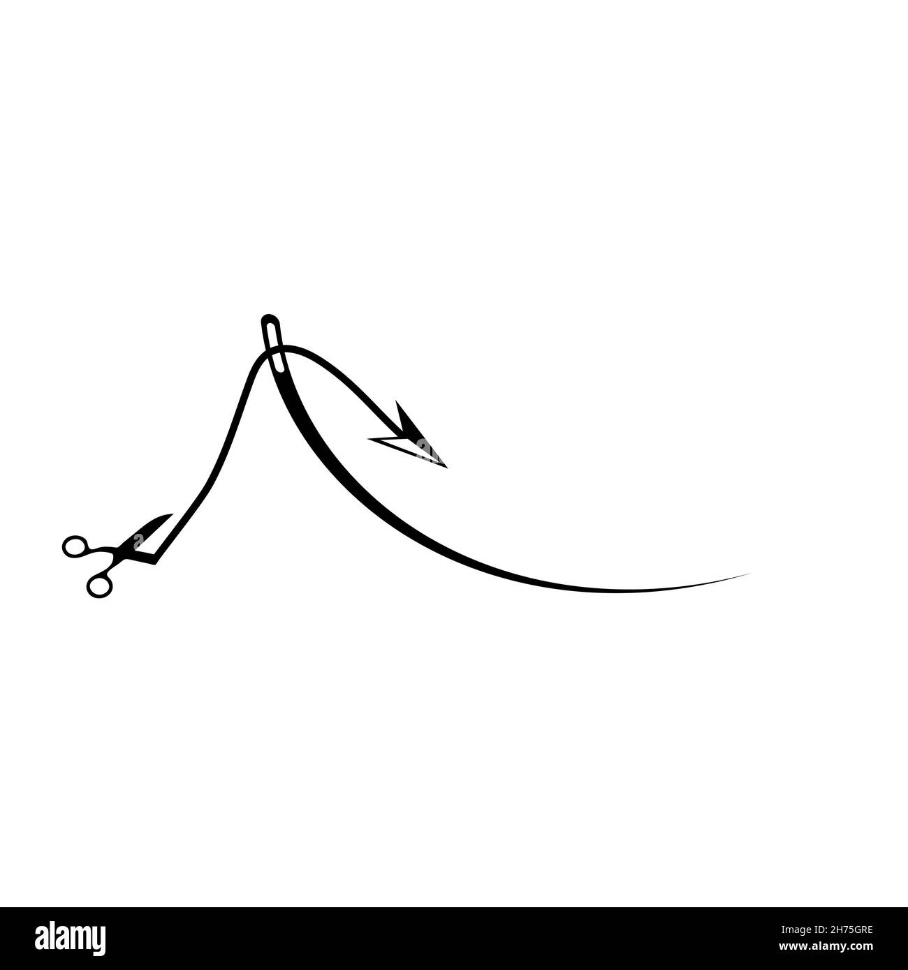 Needle on an isolated white background. Vector illustration. Stock Vector