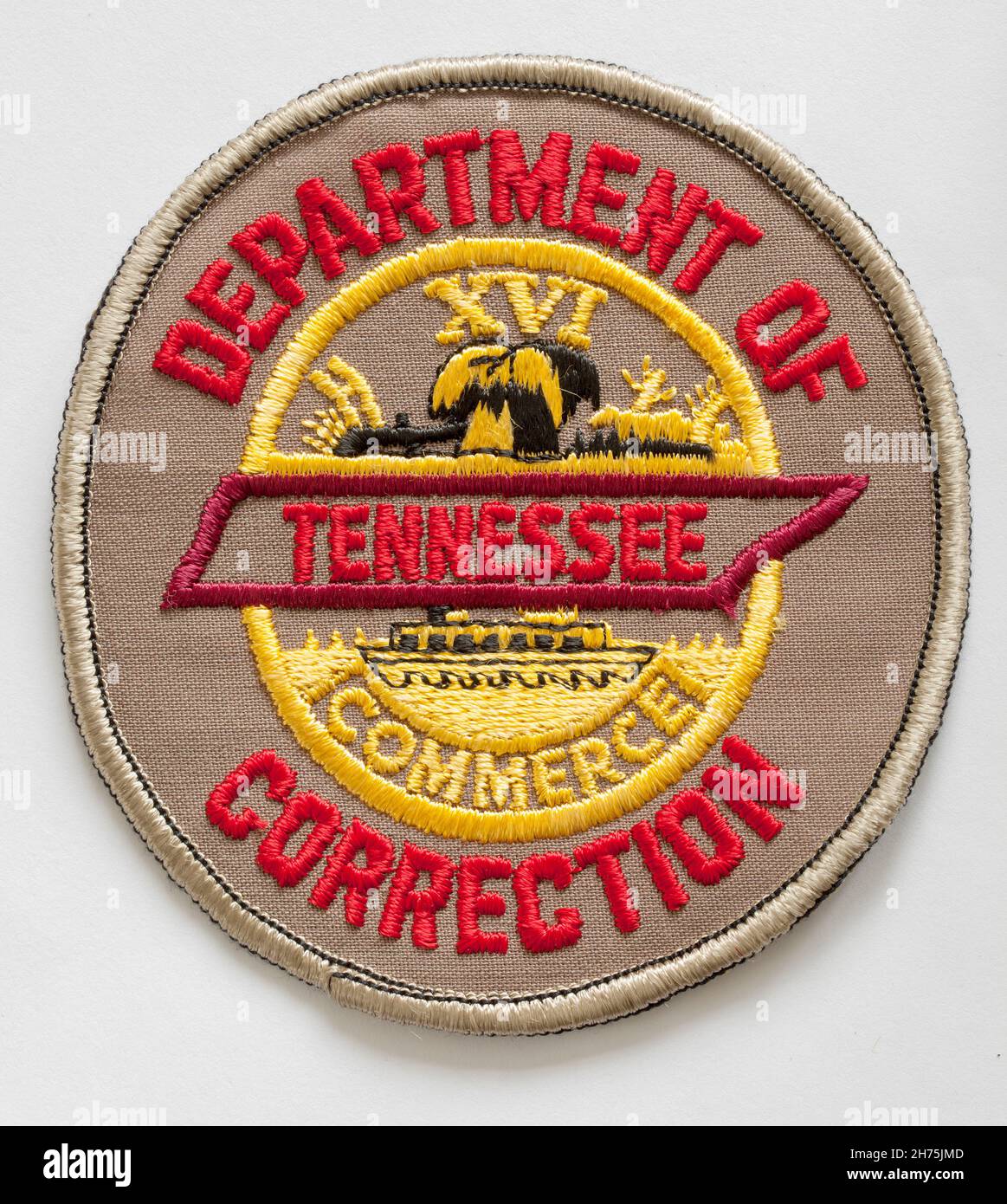 Vintage Department of Correction Tennessee Prison Officer Badge Patch Stock Photo