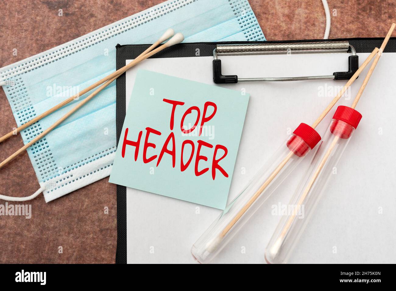 Text caption presenting Top Header. Business overview text at the top of a page in an electronic