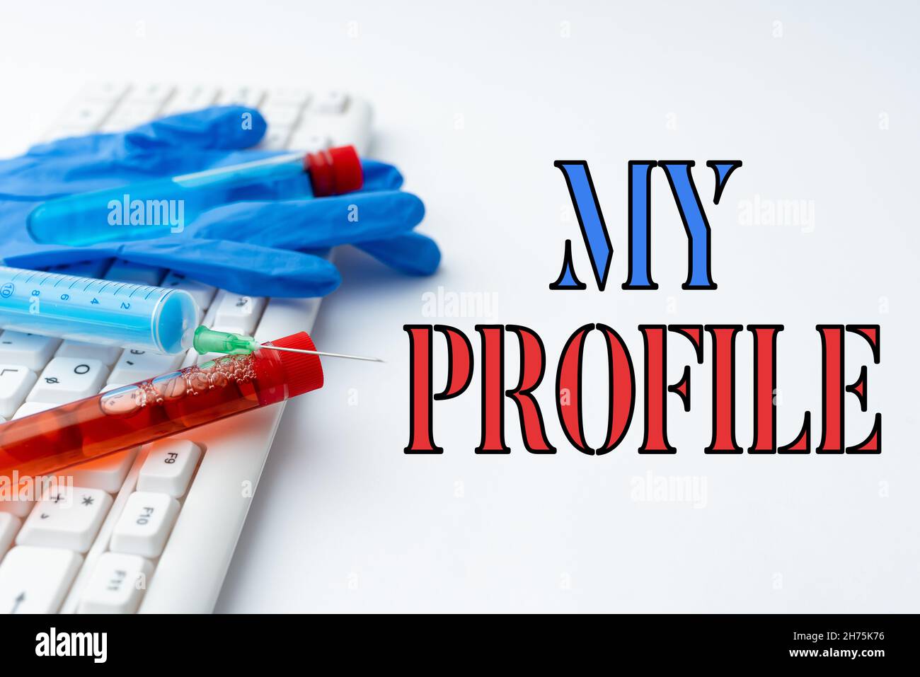 Conceptual display My Profile. Conceptual photo record of your personal