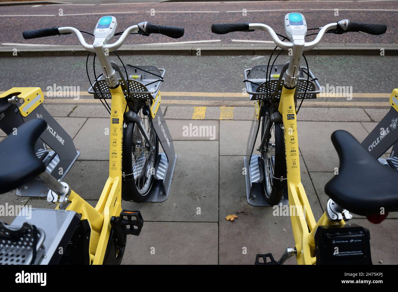 Manchester Cycle Hire Stock Photo Alamy