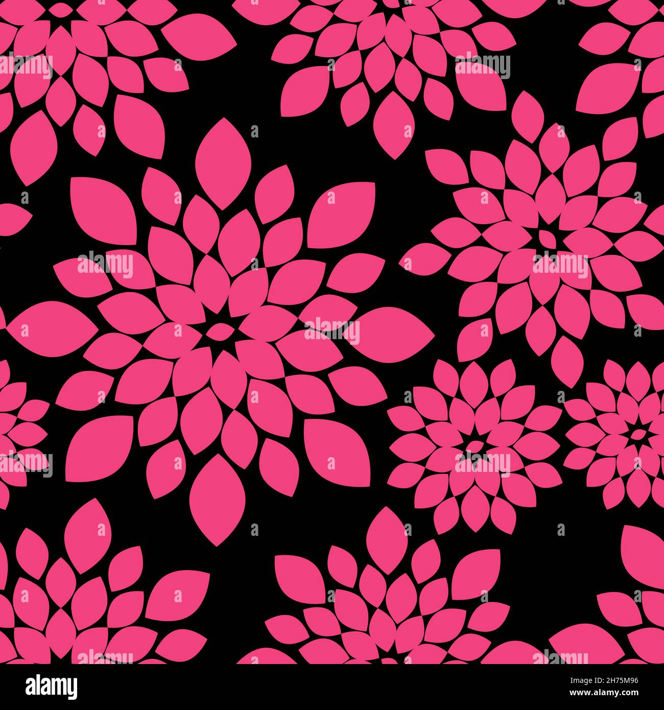 Sticker Vector pink lace flowers elegant seamless pattern