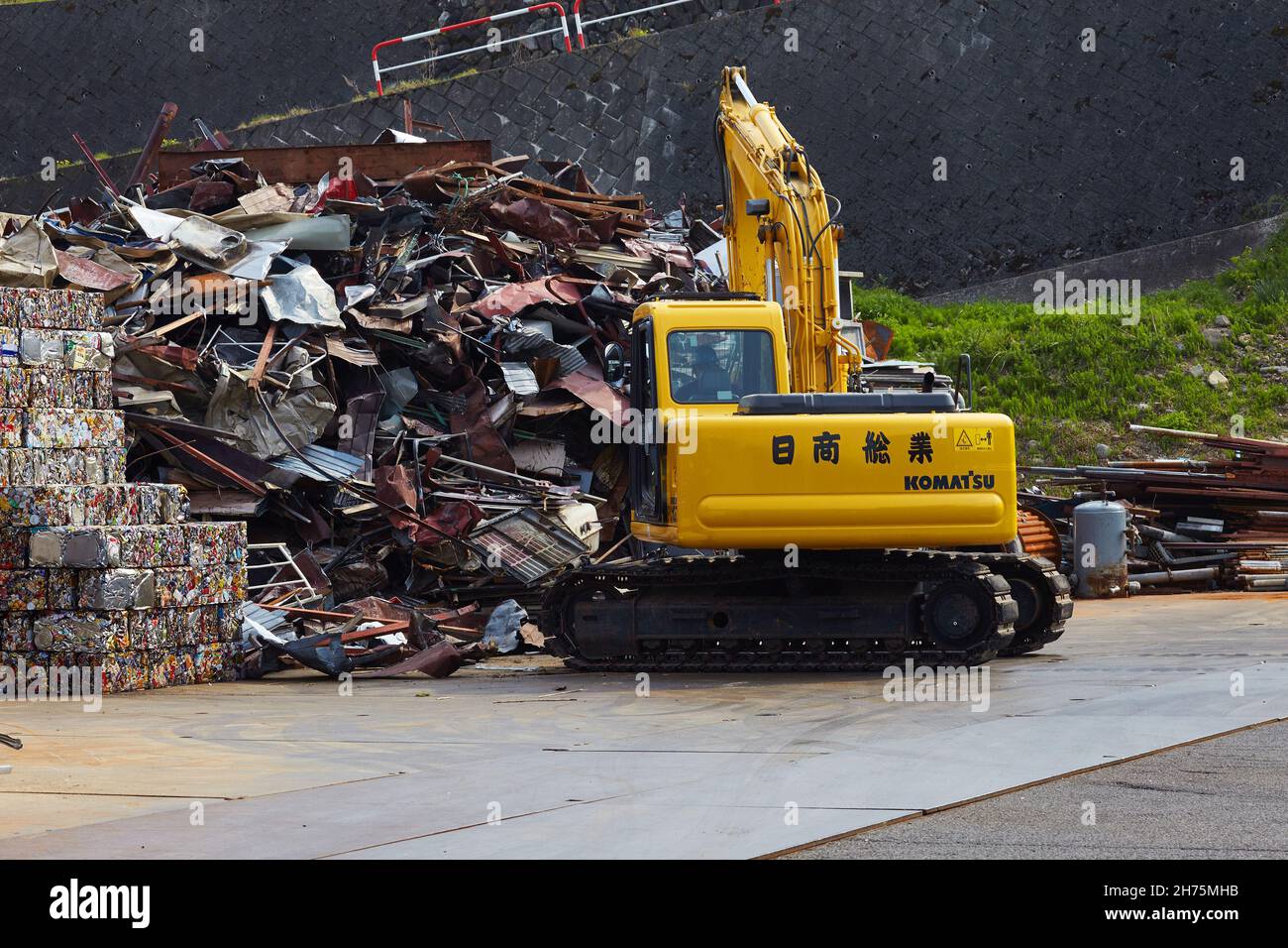Japan, Yudanaka of Nagano prefecture April 2018. Scrap Shear of HCD Ltd ...