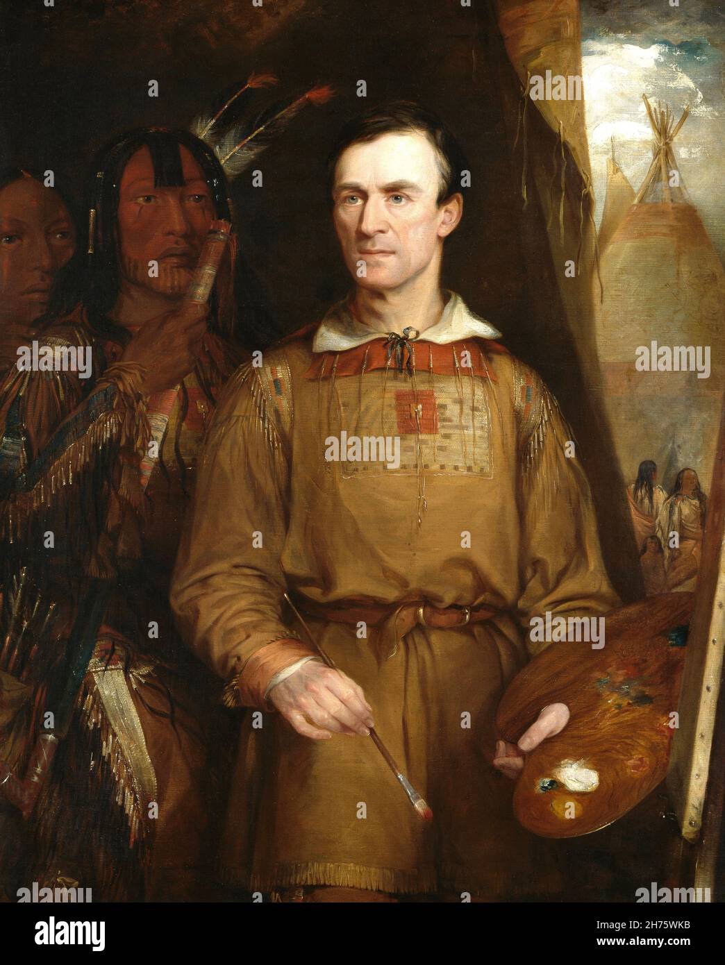 William Fisk painting of painter George Catlin - 1849. Stock Photo