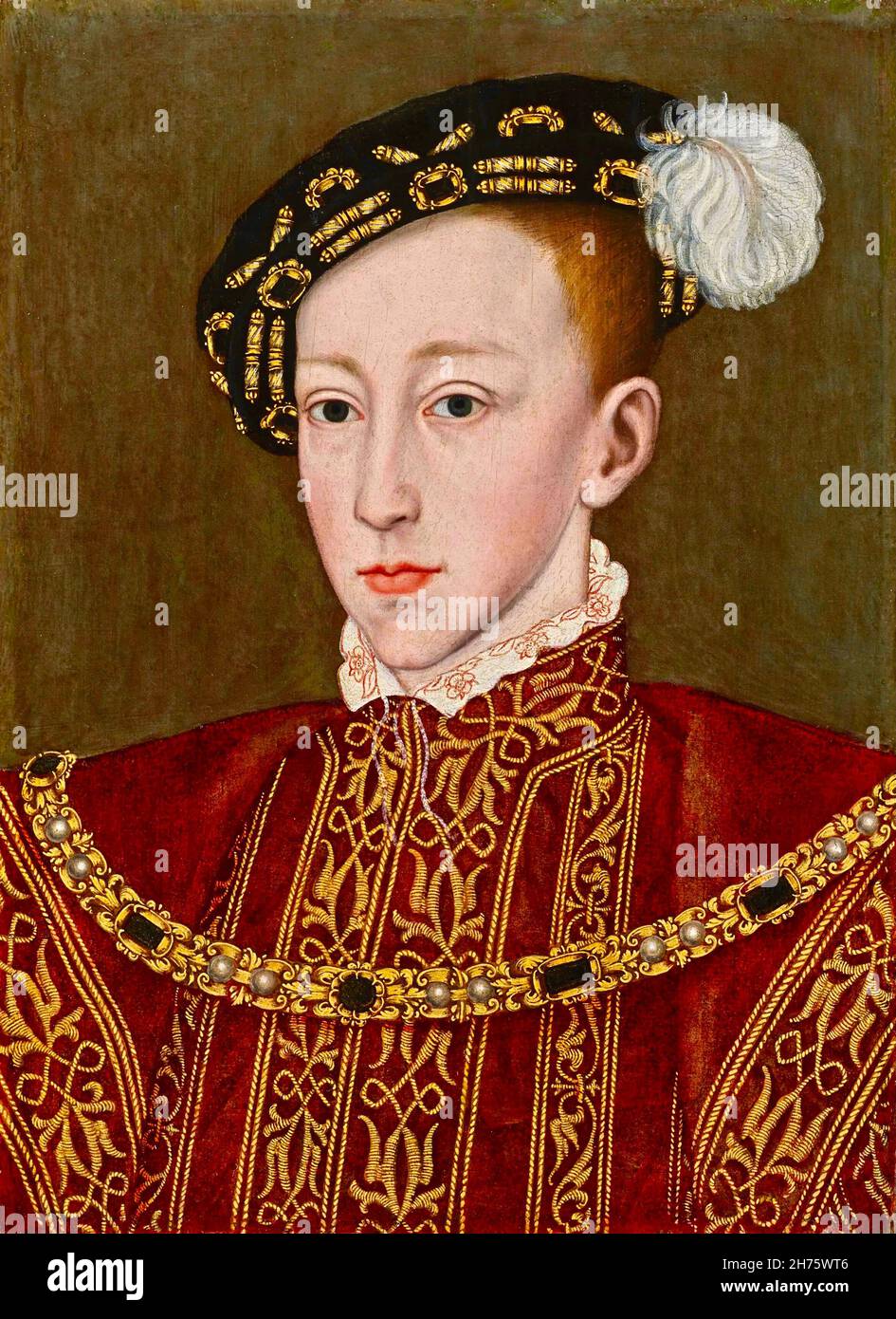 Portrait of King Edward VI of England (1537–1553), by a follower of William Scrots. Stock Photo