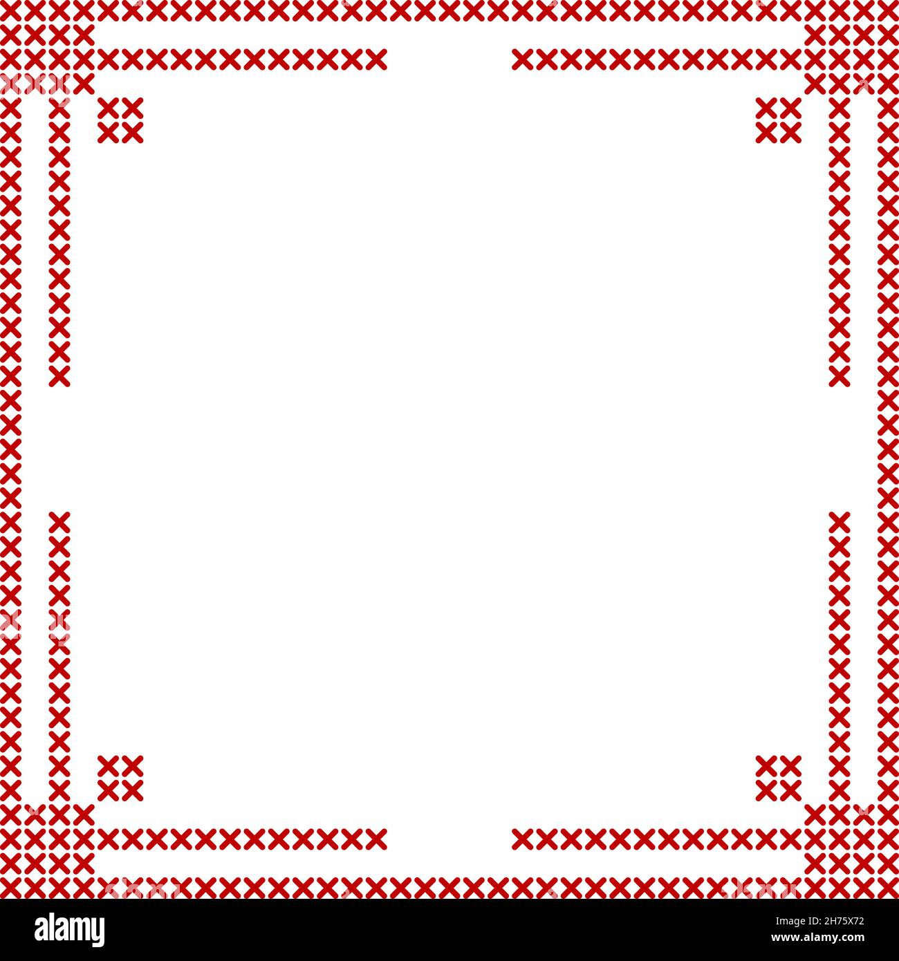 Square Border Cross Stitch Pattern, Christmas Border, Cross Stitch Frame,  Floral Border 