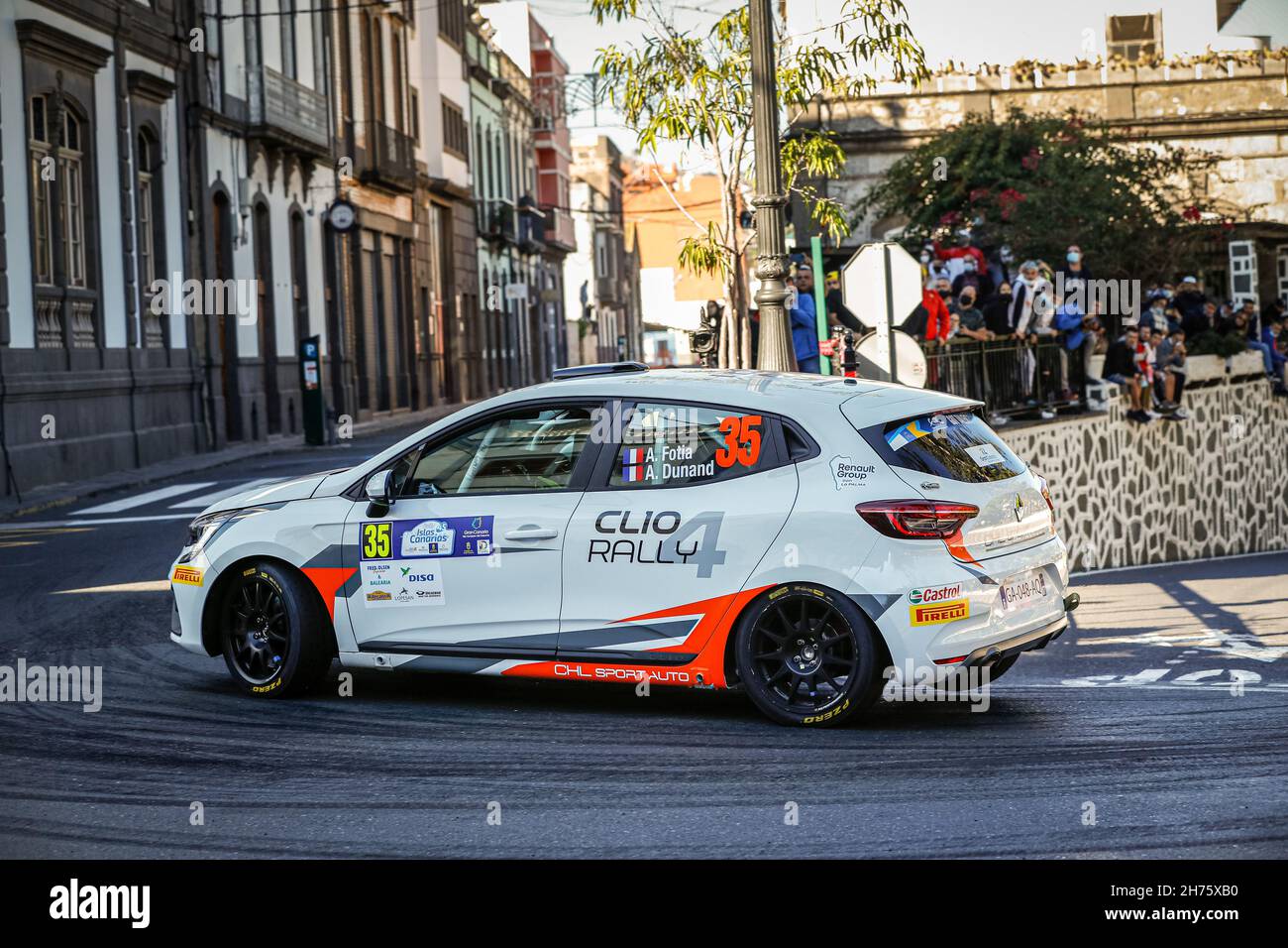 35 Fotia Anthony (Fra), Dunand Arnaud (Fra), Renault Clio Rally4, Chl Sport  Auto, Action during the 2021 FIA ERC Rally Islas Canarias, 8th round of the  2021 FIA European Rally Championship, from