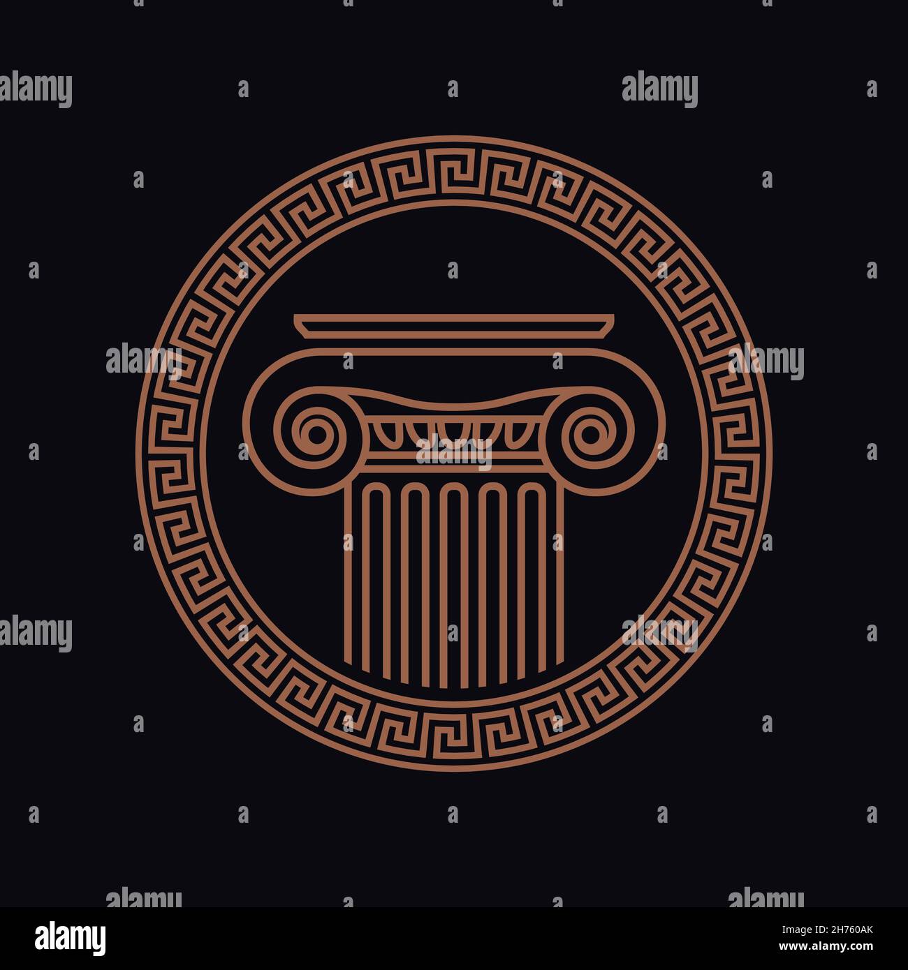 Vector image of a Roman antique column framed by Roman ornament Stock ...