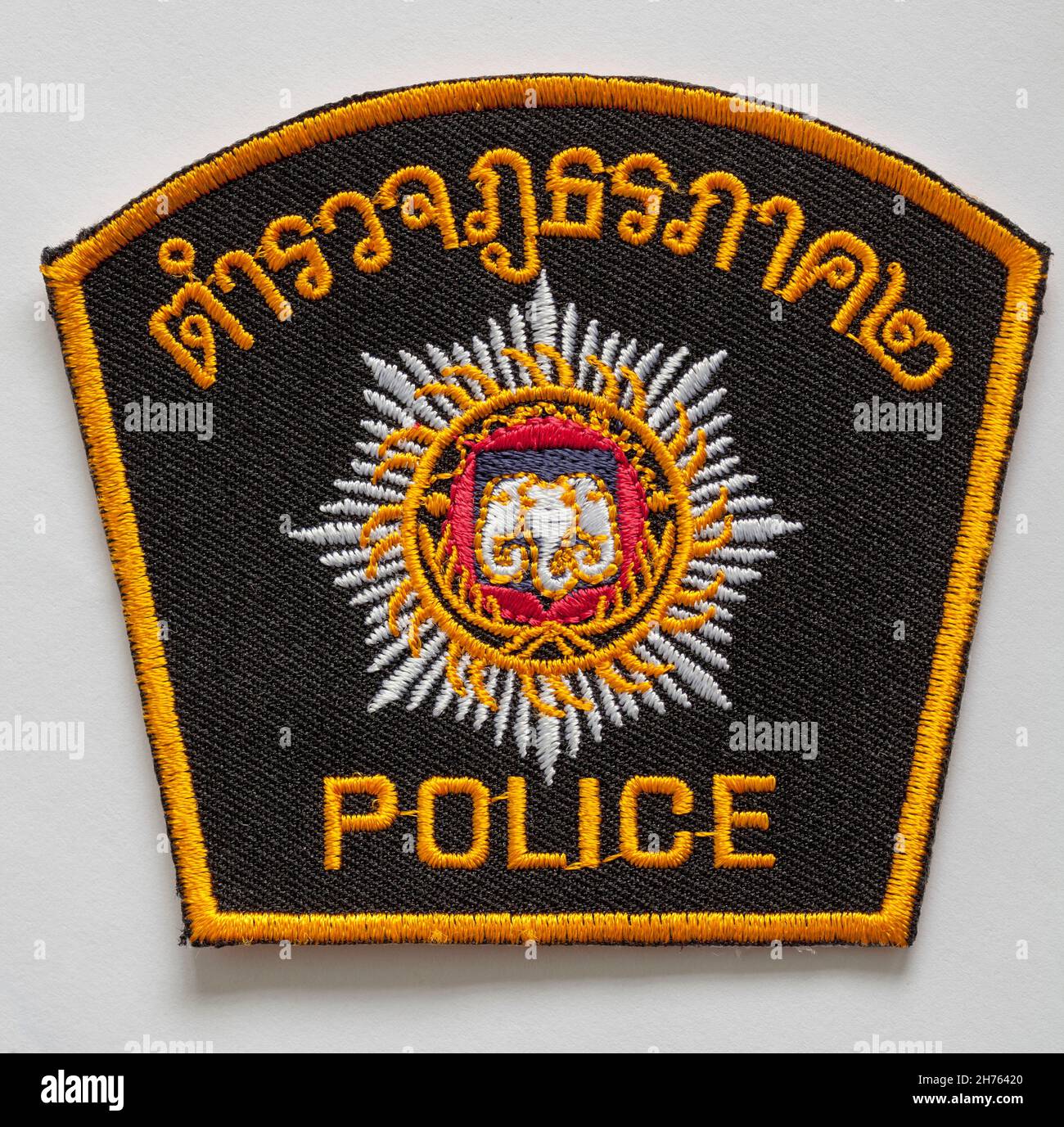 Thai Police Badge Patch Stock Photo