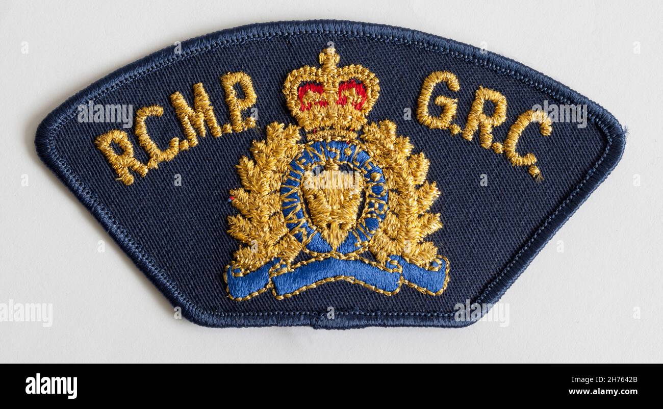 Royal Canadian Mounted Police Badge Patch Stock Photo