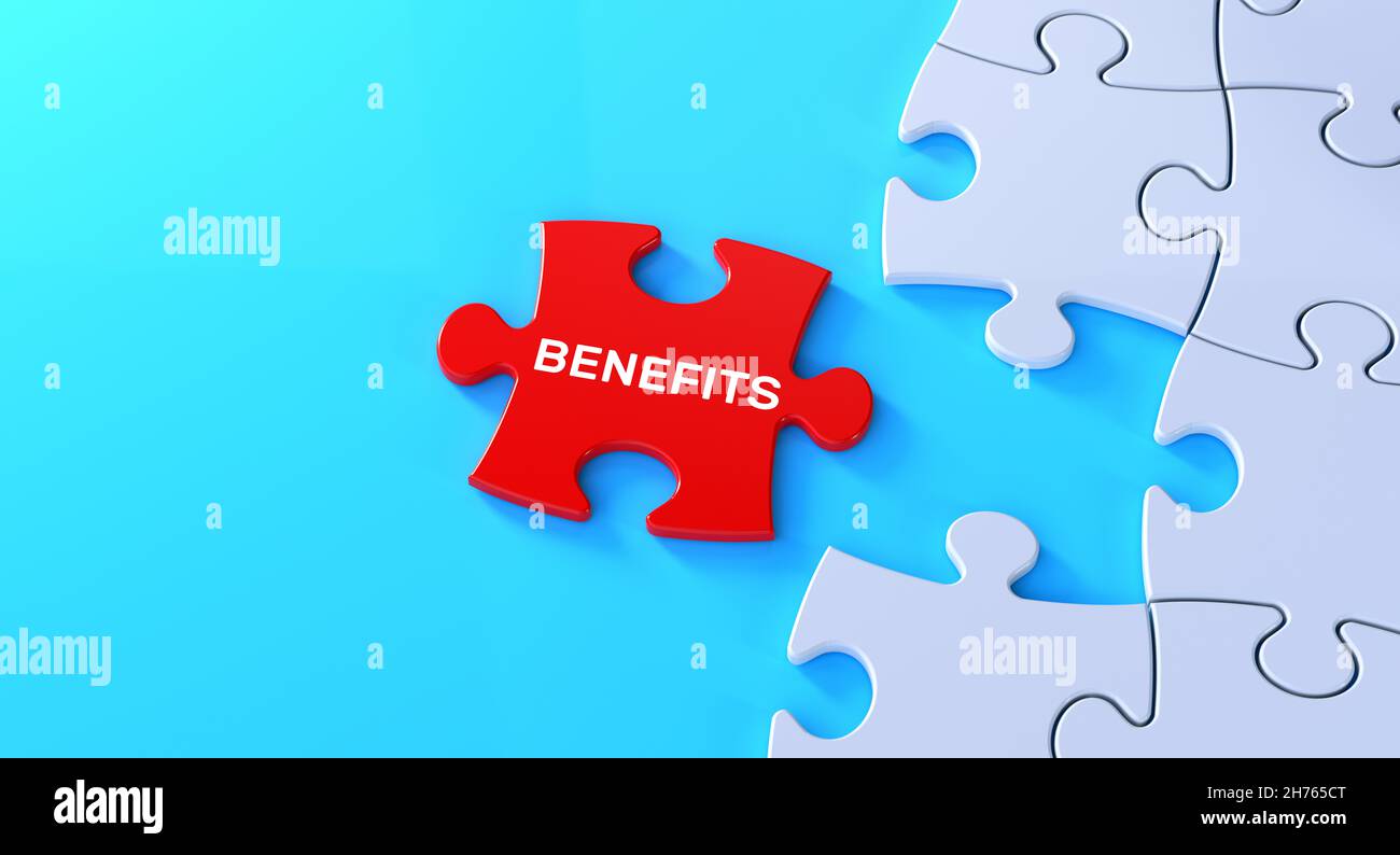 Benefits puzzle concept Stock Photo Alamy