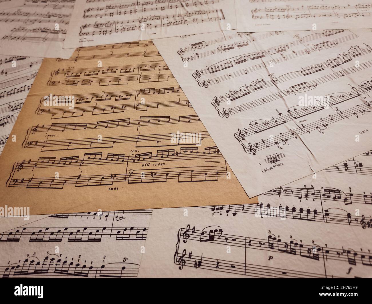 Old notes printed on parchment papers Stock Photo Alamy