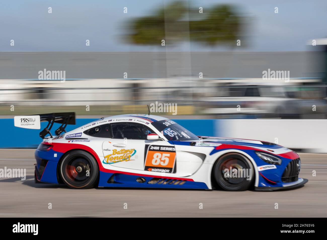 Sebring, USA. 19th Nov, 2021. 85 CP Racing Mercedes-AMG GT3: Charles Putman, Charles Espenlaub, Joe Foster, Shane Lewis during the 24H Series powered by Hankook. Schedule includes USA stops on November 19-21, 2021. Racing cars from the many countries, such as: Germany, USA, France, Nederland, Romania, Denmark, Canada, Spain, Great Britain, Italy; in many different classes: GT4, 991, GTX, GT3, TCR, TCX, P4. (Photo by Yaroslav Sabitov/YES Market Media/Sipa USA) Credit: Sipa USA/Alamy Live News Stock Photo